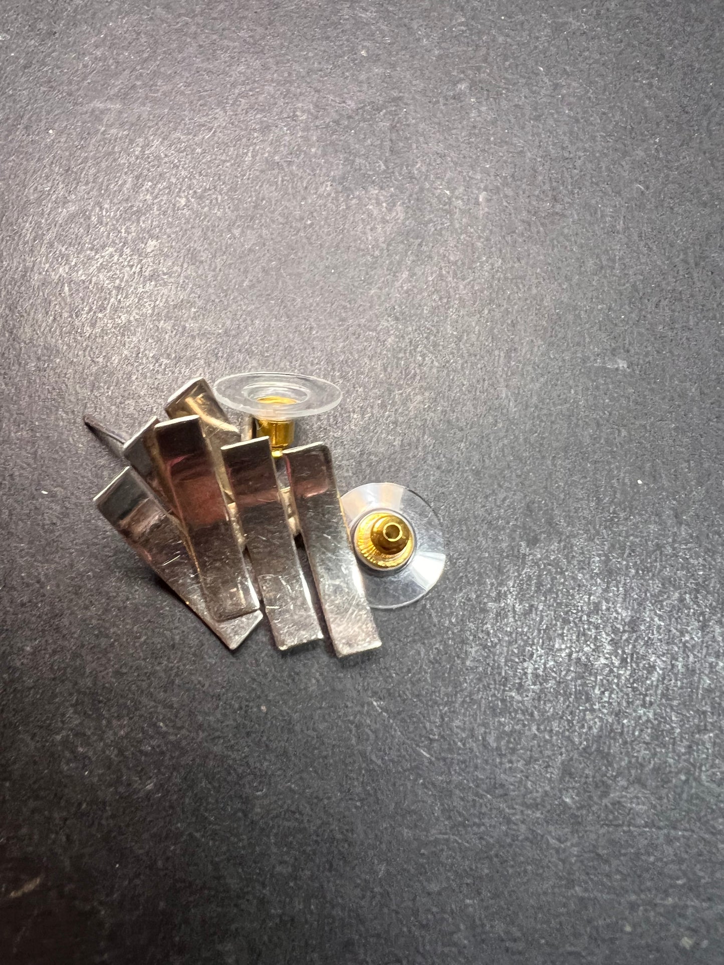 Vintage Los Ballesteros modernist sterling silver earrings Taxco