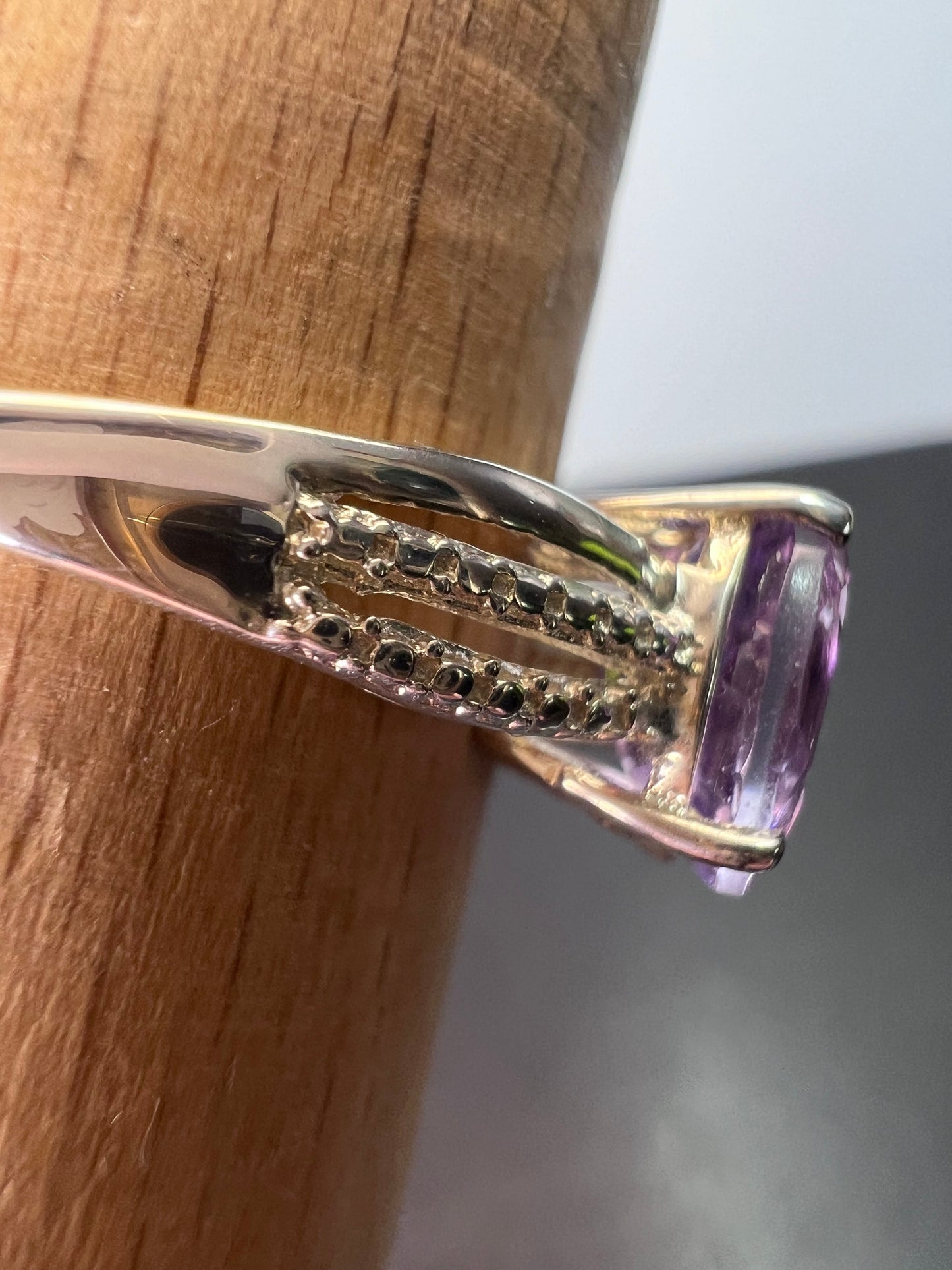 Amethyst sterling silver ring size 9