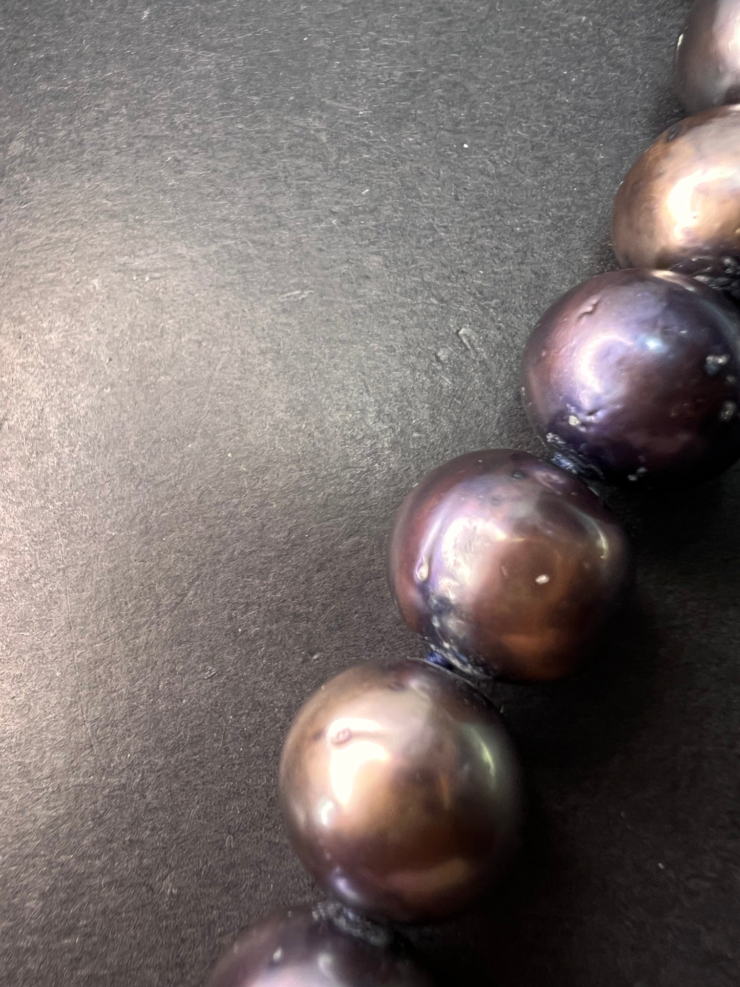 11-12mm cultured black pearl necklace with sterling silver jumbo clasp