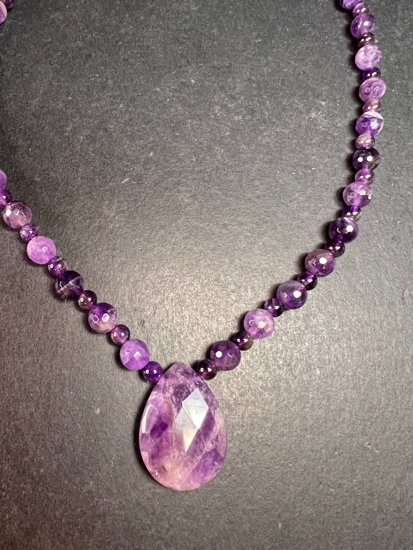 NEW amethyst necklace with sterling silver clasp