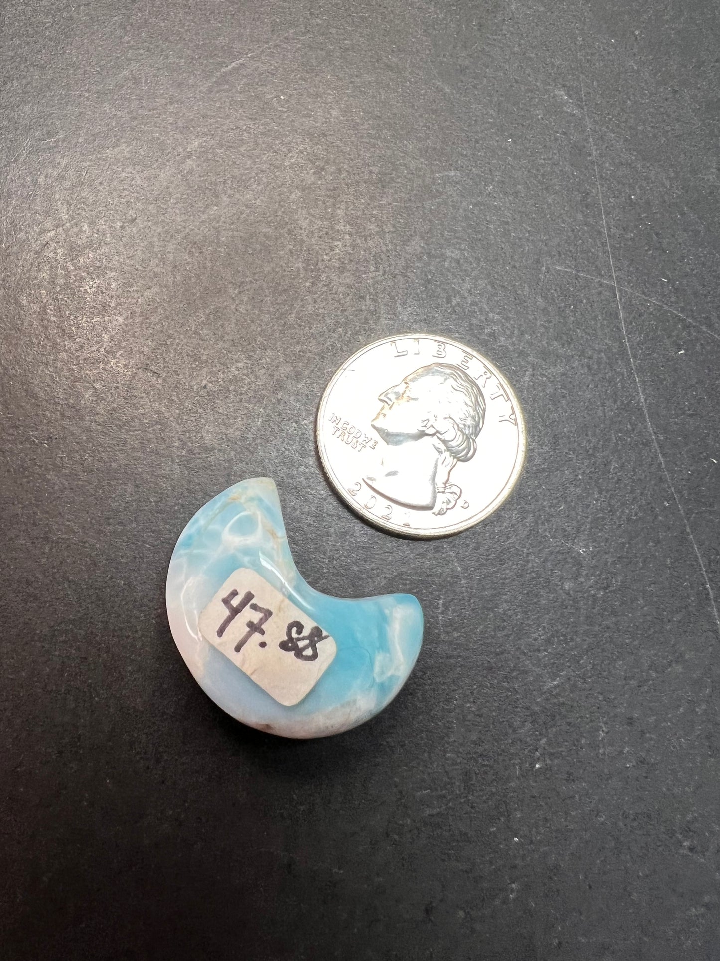Larimar crescent moon 9.10 grams