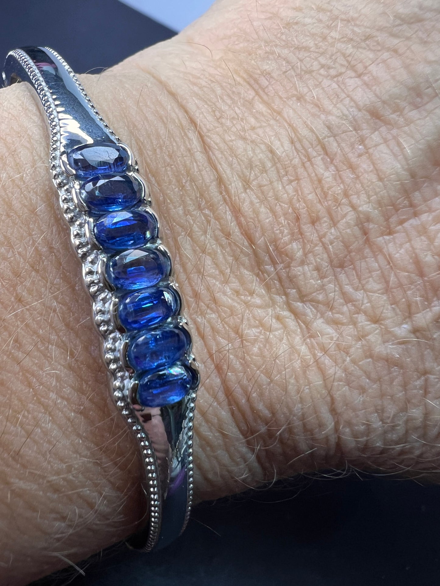 Kashmir kyanite bangle bracelet in stainless steel *NEW*