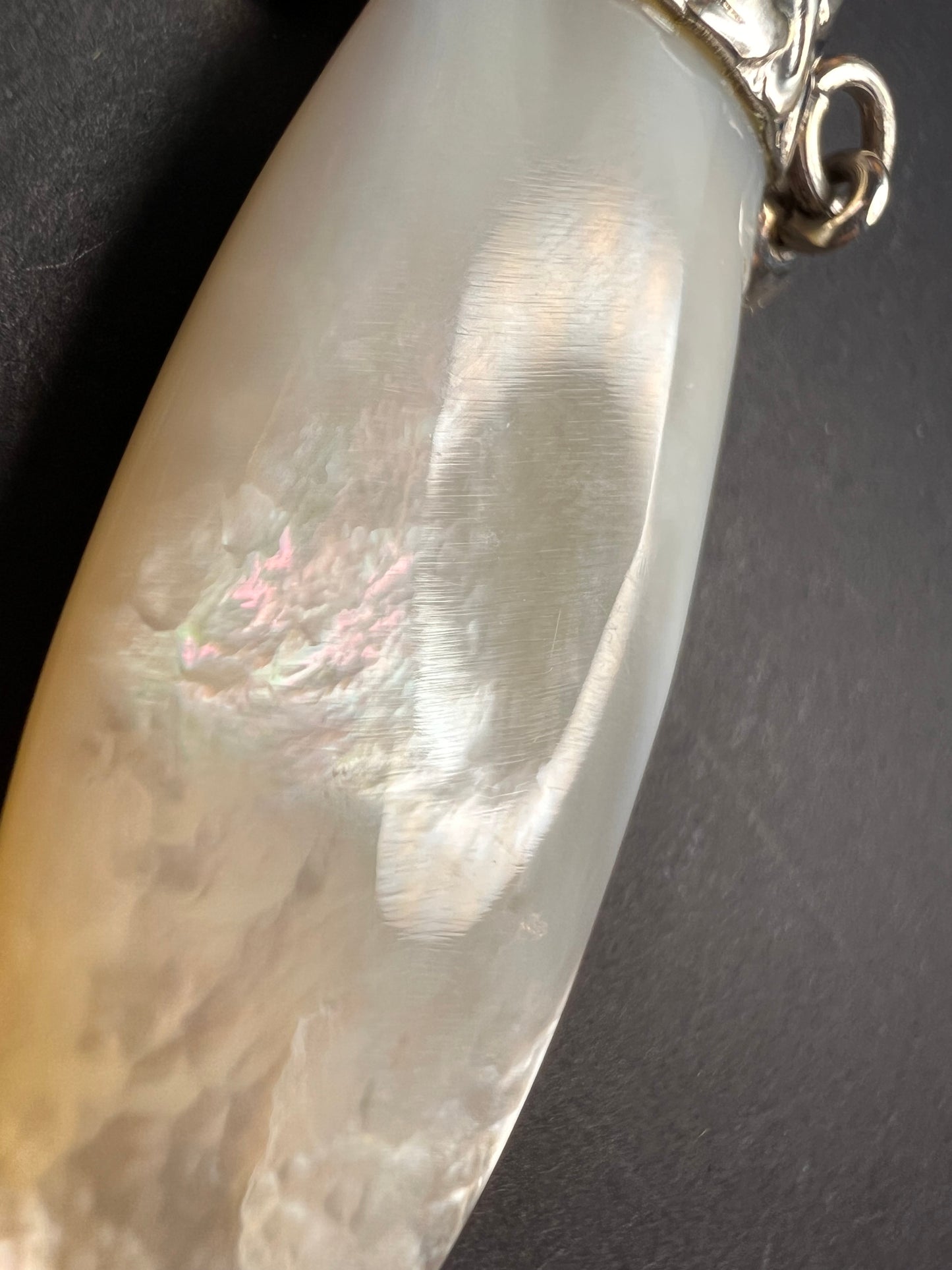 Vintage REO 925 Sterling Mother of Pearl Whistle Pendant Dead Stock