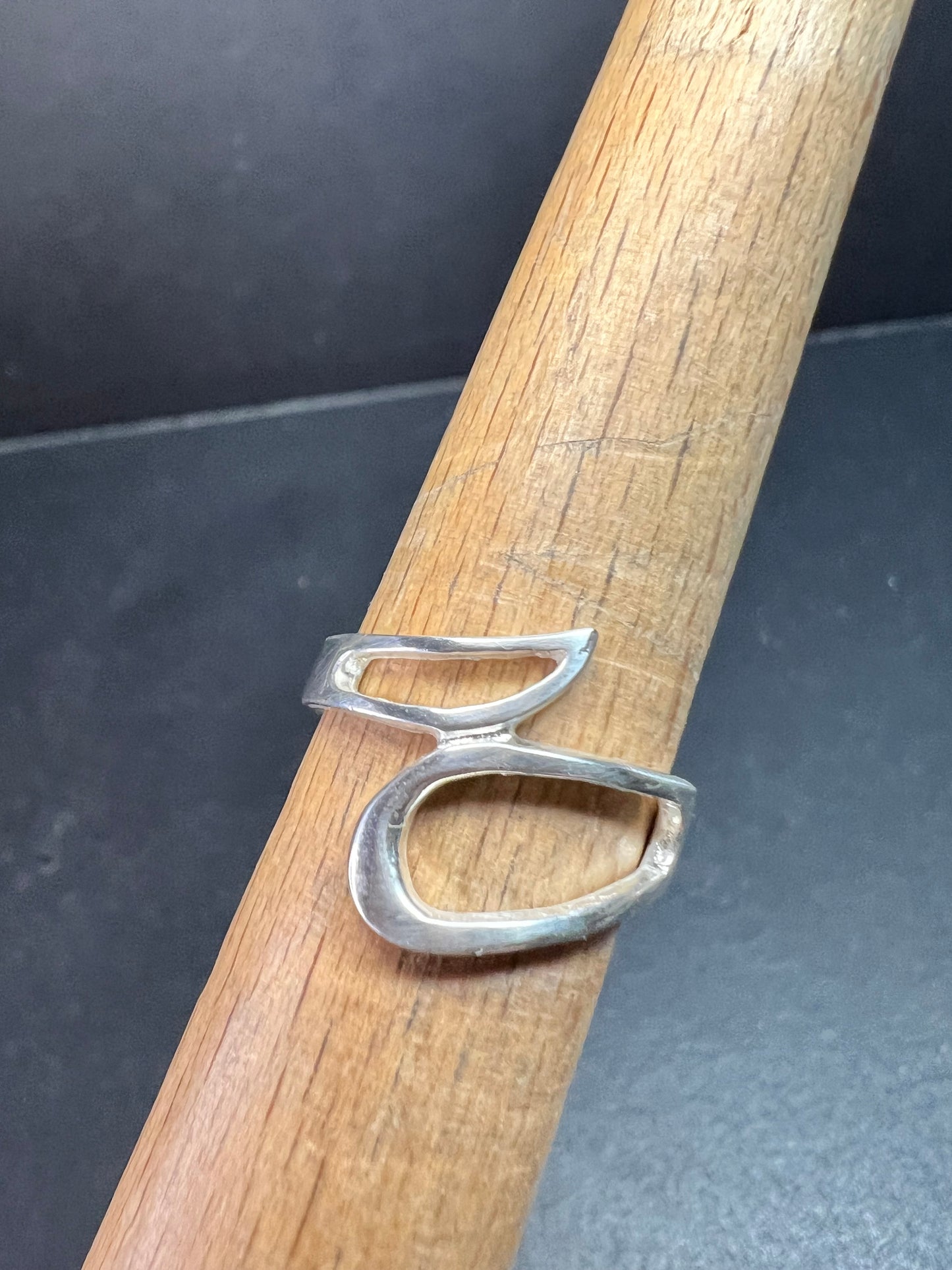 Sterling Silver Open Loop Modernist Ring Size 7.5