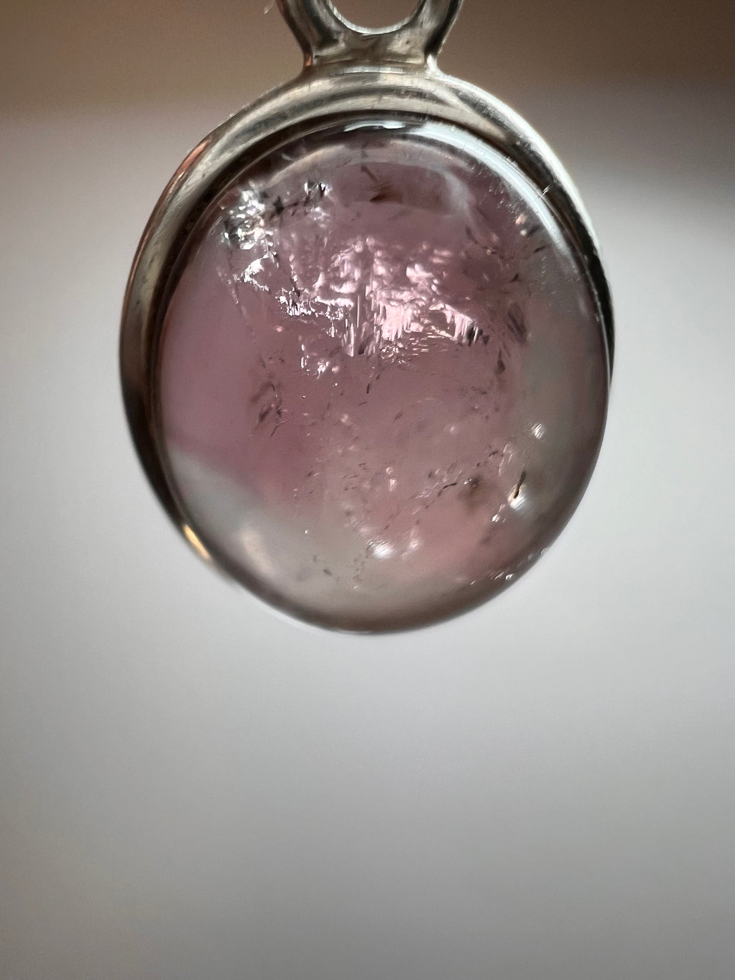 NEW lilac bi color tourmaline sterling silver pendant 2.70 grams