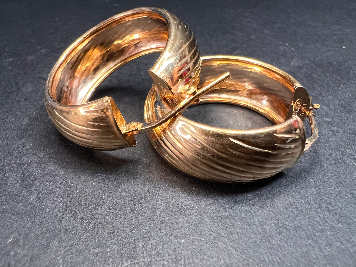 Rose Gold over sterling silver Italian hoop earrings