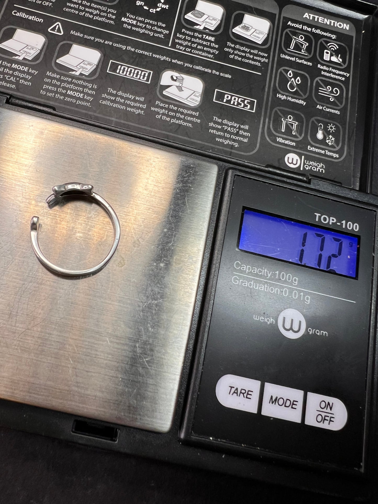 Vintage Sterling Silver Adjustable Cat Ring – Size 7