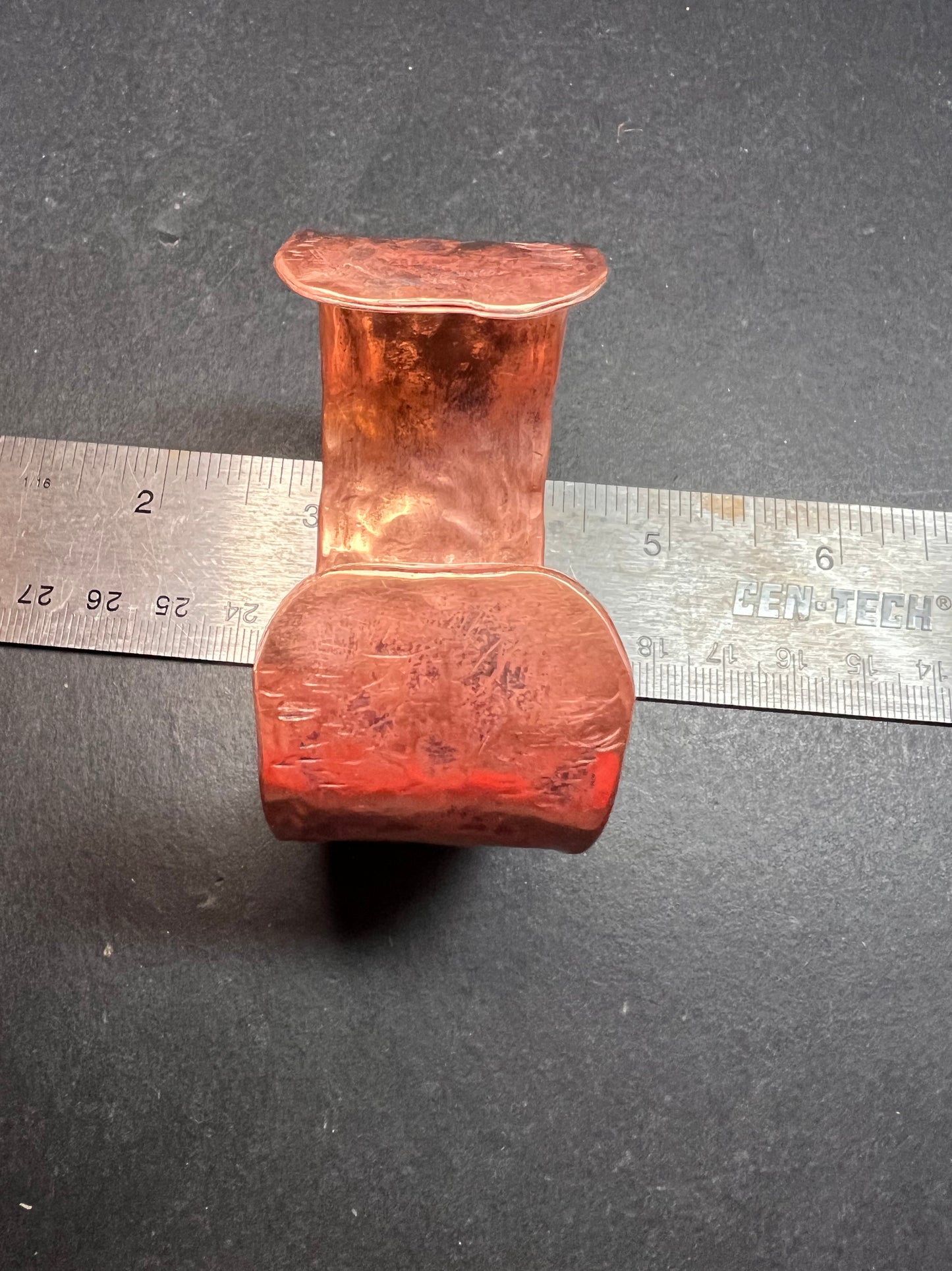 Vintage hammered copper extra wide cuff adjustable bracelet