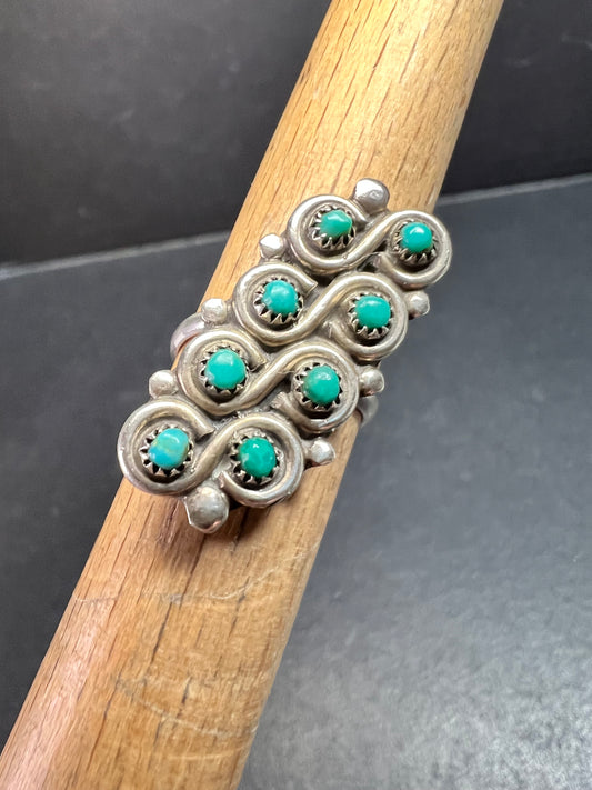 Vintage Sterling Silver Turquoise Ring Size 5 Southwest