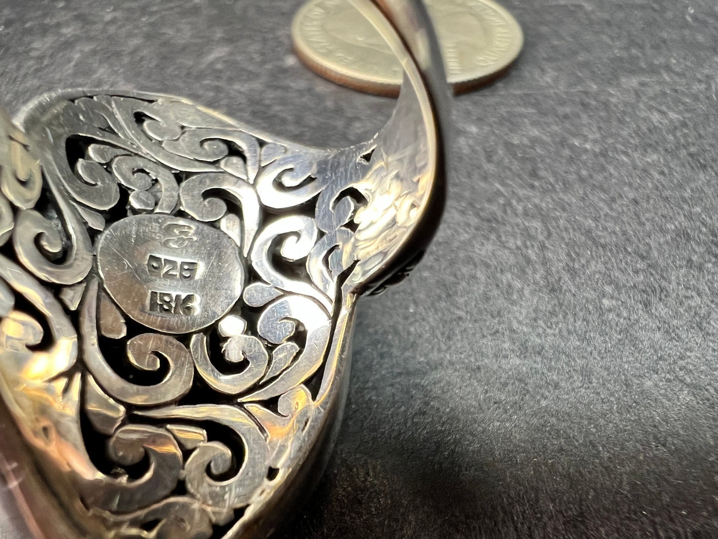 Samuel B Bali Sterling Silver Ring w 18K Gold Accents Size 6