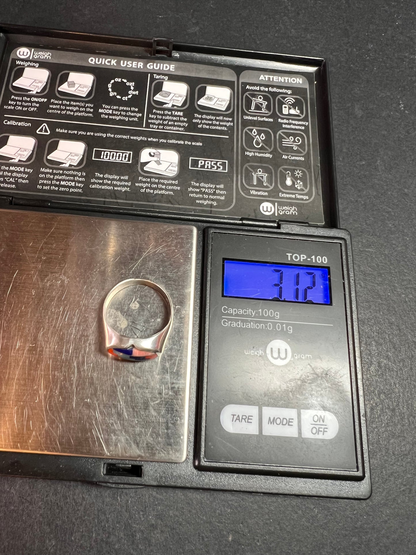 Vintage 925 Sterling Silver Southwest Mosaic Inlay Ring Size 7