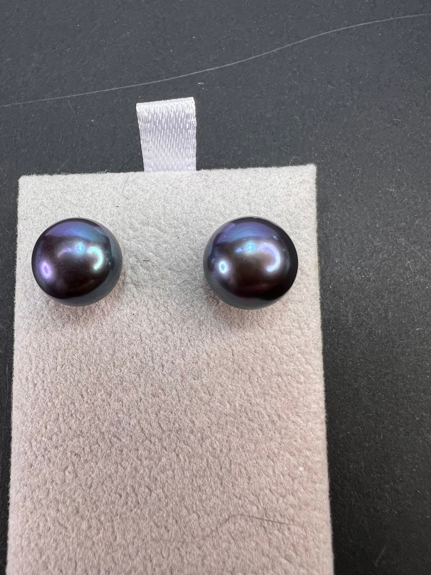 Honora 10mm black pearl sterling silver stud earrings