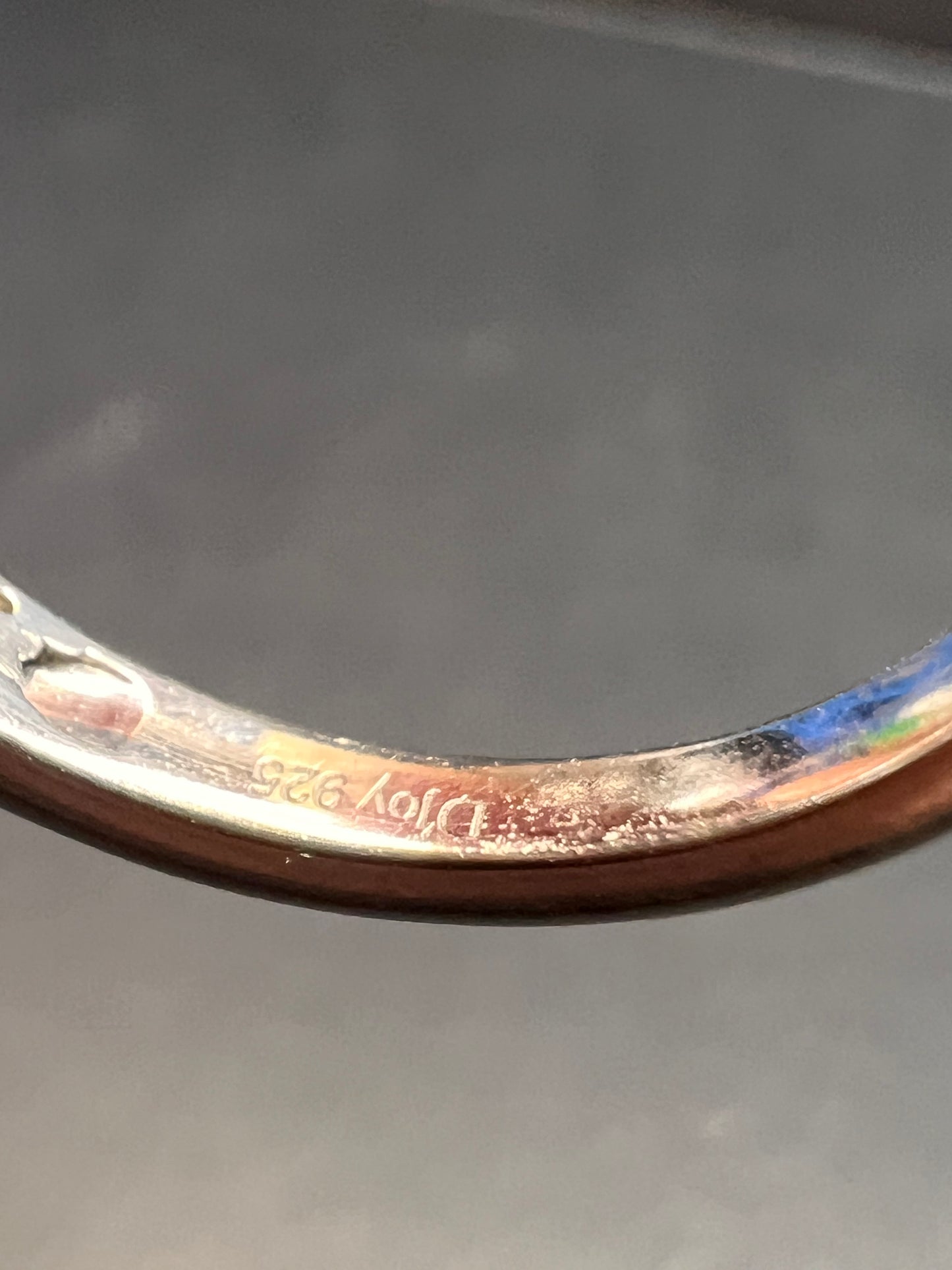 NEW Ceruleite and zircon blossom ring in rhodium over sterling silver size 8