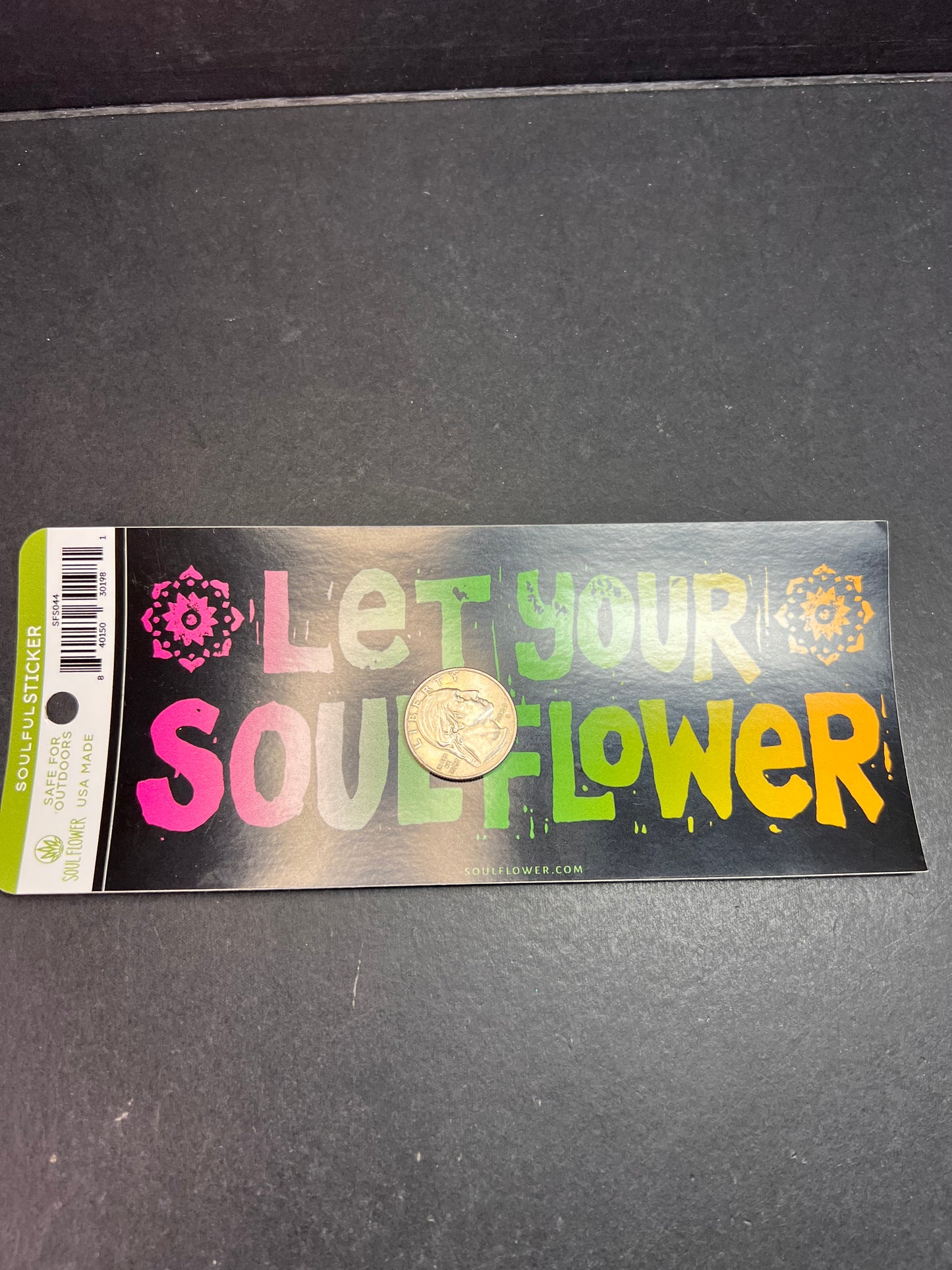 Let Your Soulflower Retro Rainbow Soul Flower Sticker – Outdoor Safe