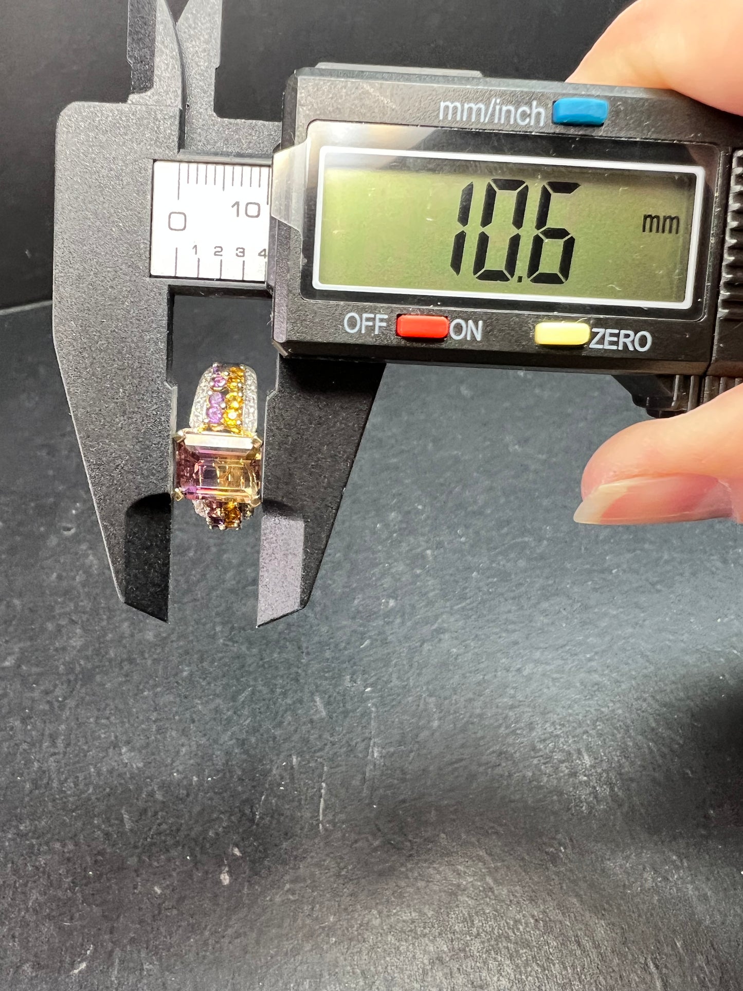 Ametrine Citrine Amethyst Ring 925 Vermeil SD Size 7