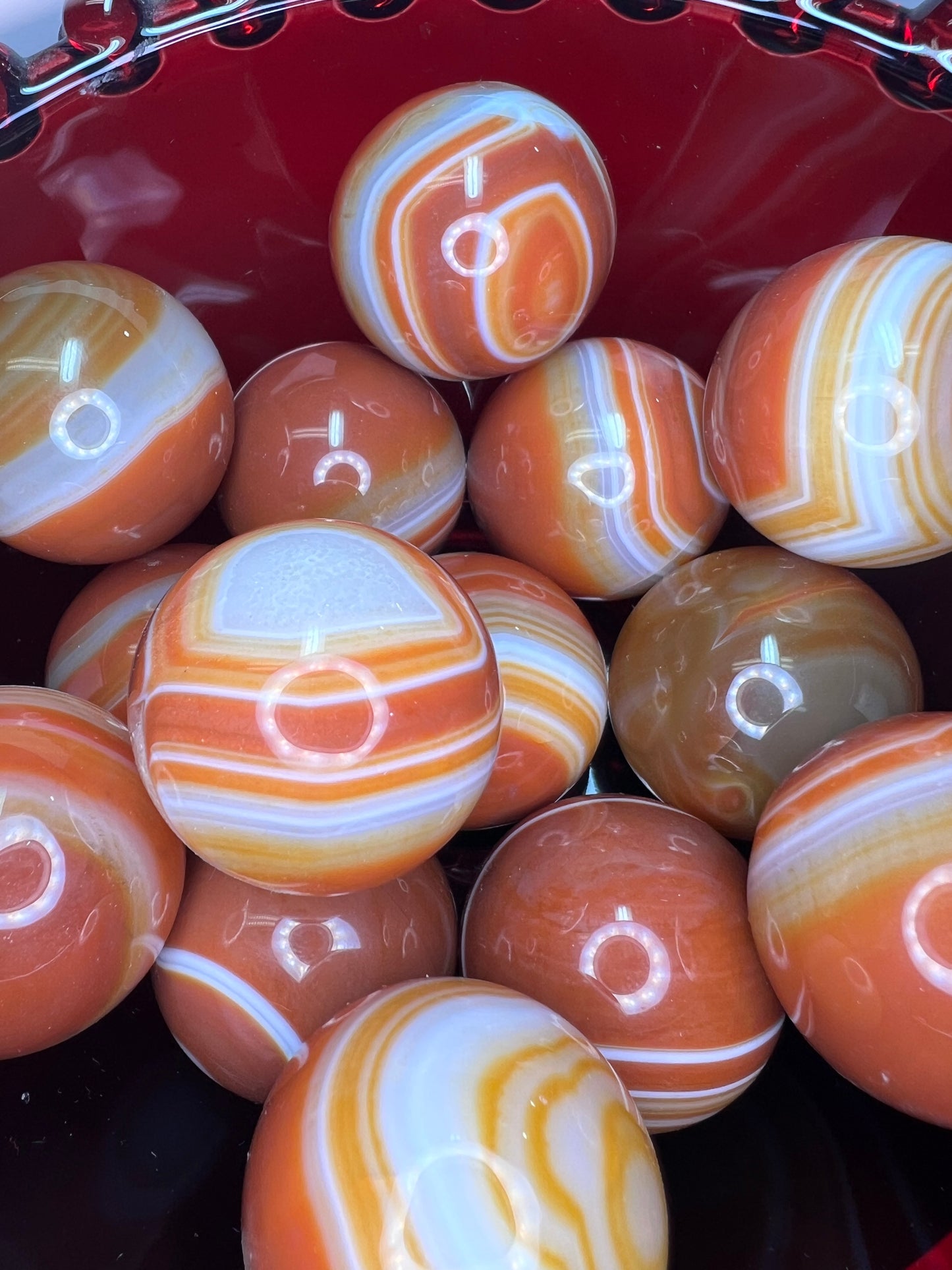 Banded carnelian small spheres