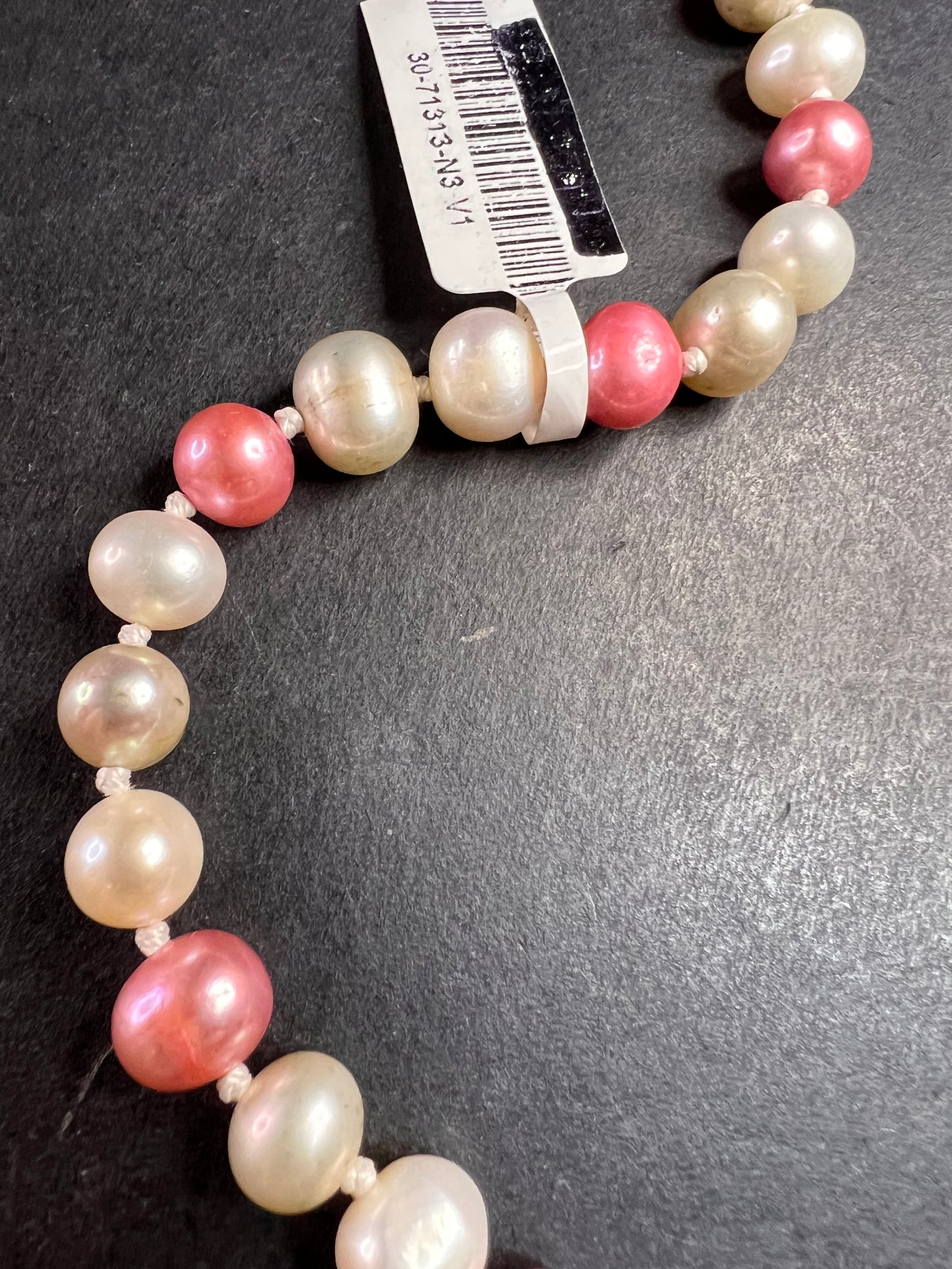 NEW multi colored freshwater pearl necklace with sterling silver clasp