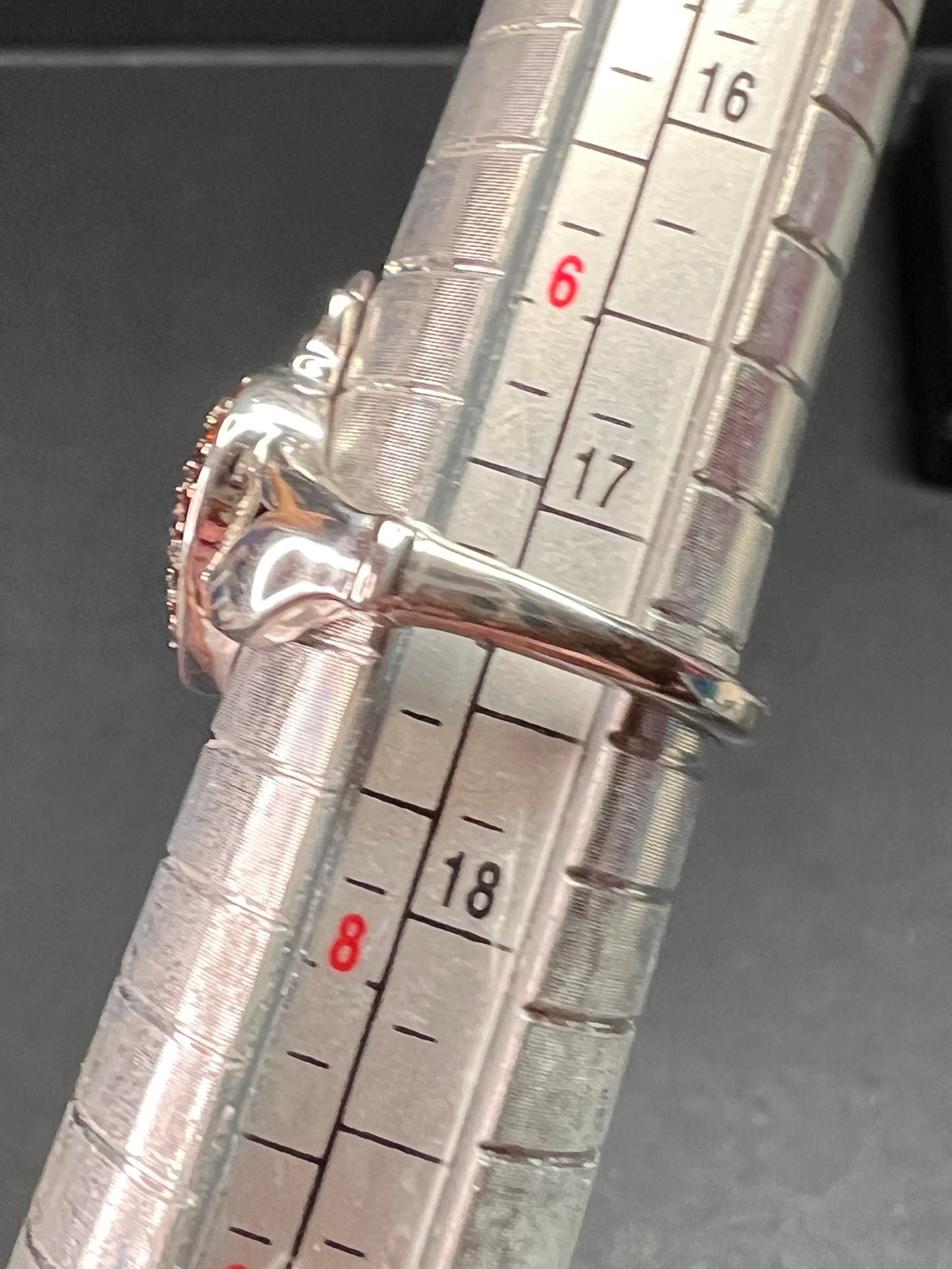 NEW Garnet claddagh ring in rhodium over sterling silver size 7