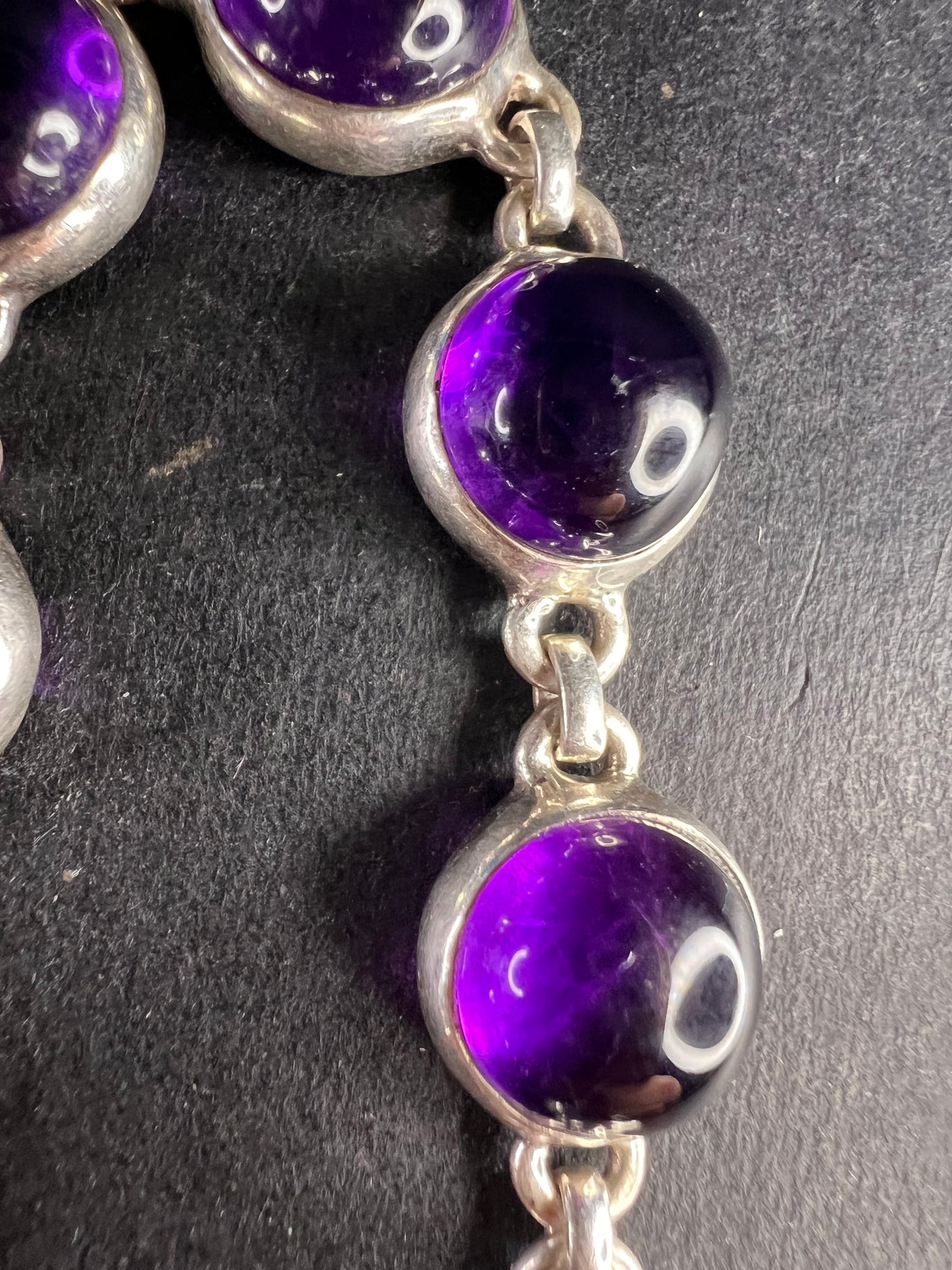 Vintage amethyst sterling silver bracelet