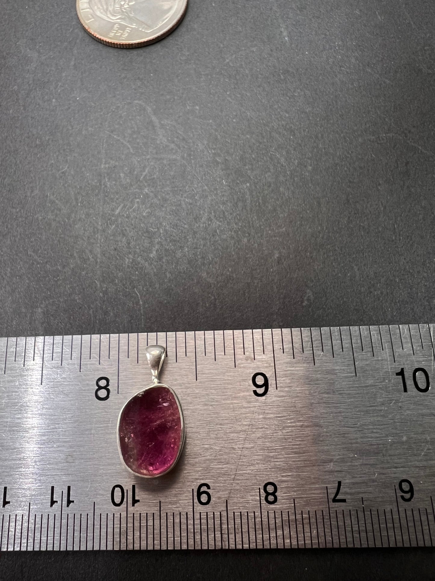 NEW Pink/Bi color tourmaline sterling silver pendant 1.55 grams