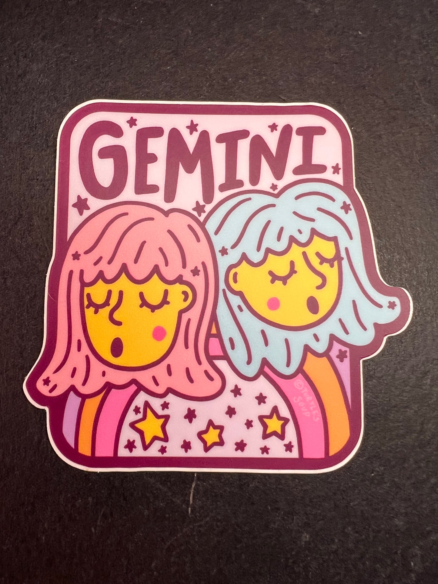 Turtle’s Soup Gemini Zodiac Sticker – Waterproof Vinyl