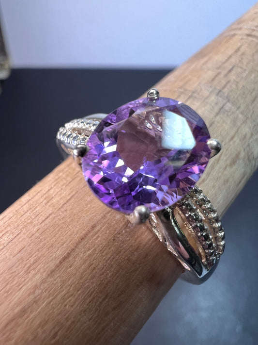 Amethyst sterling silver ring size 9