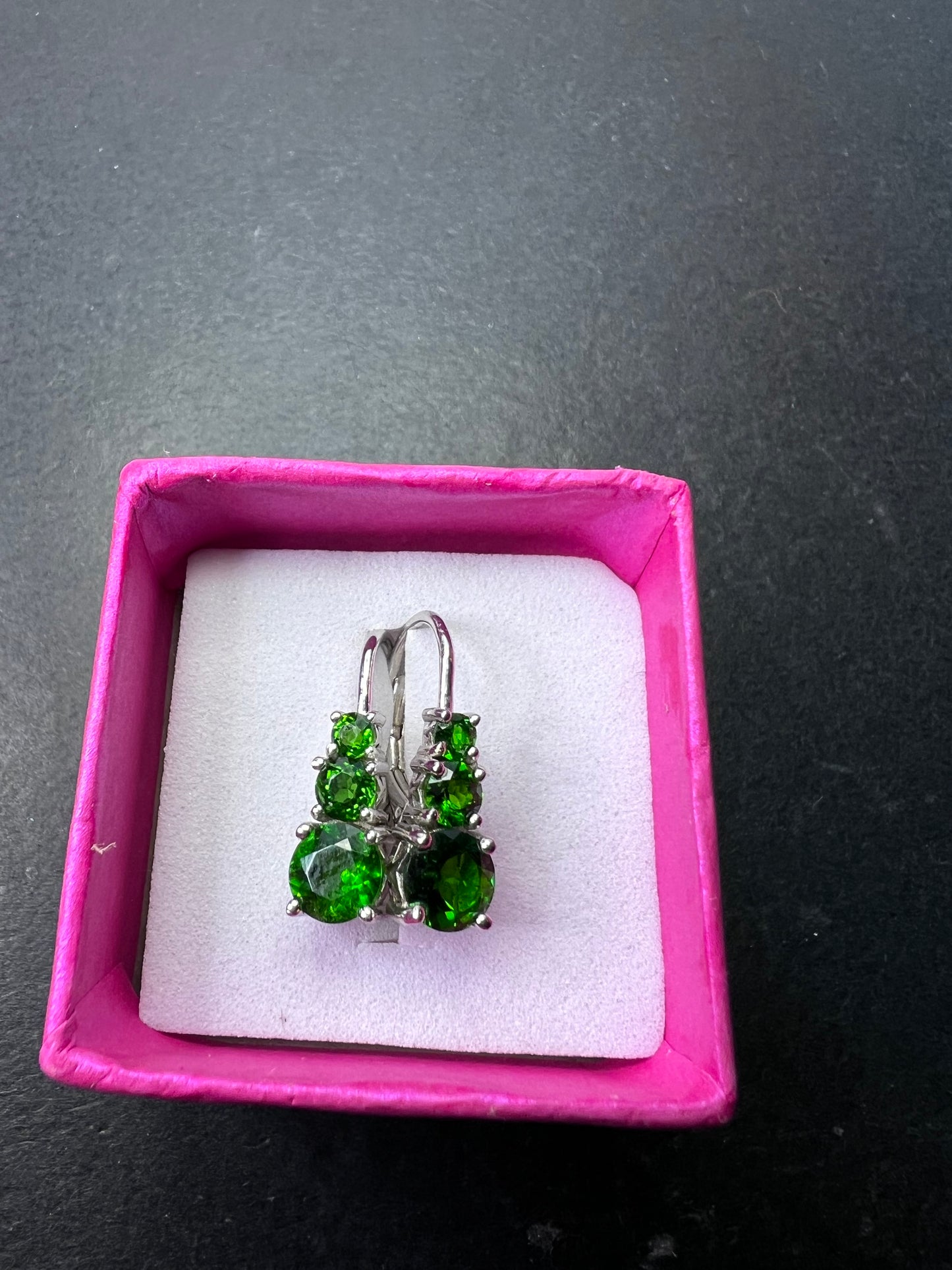 Chrome Diopside Rhodium Over Silver Earrings 2.63ctw