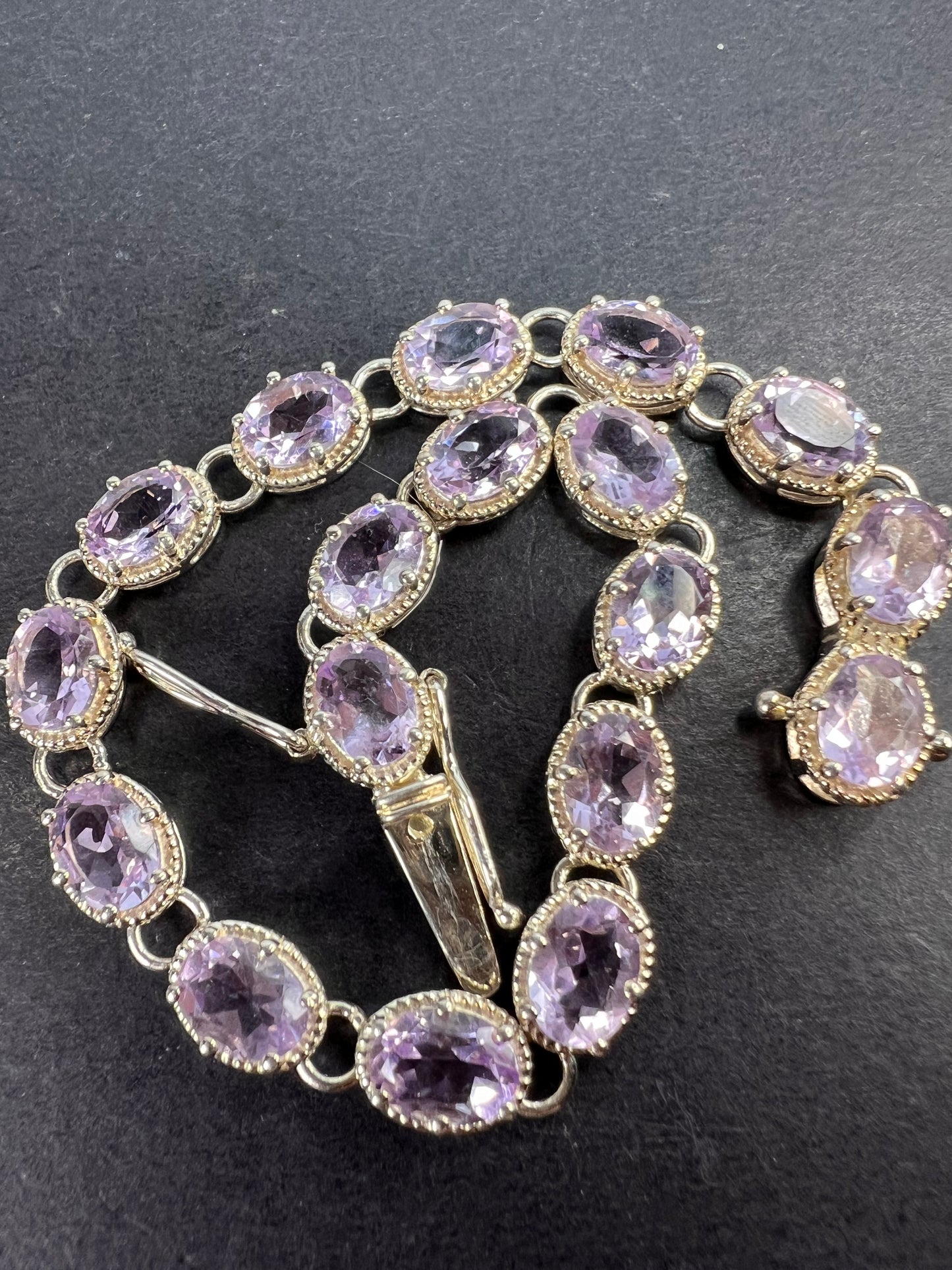 Rose de France amethyst sterling silver bracelet