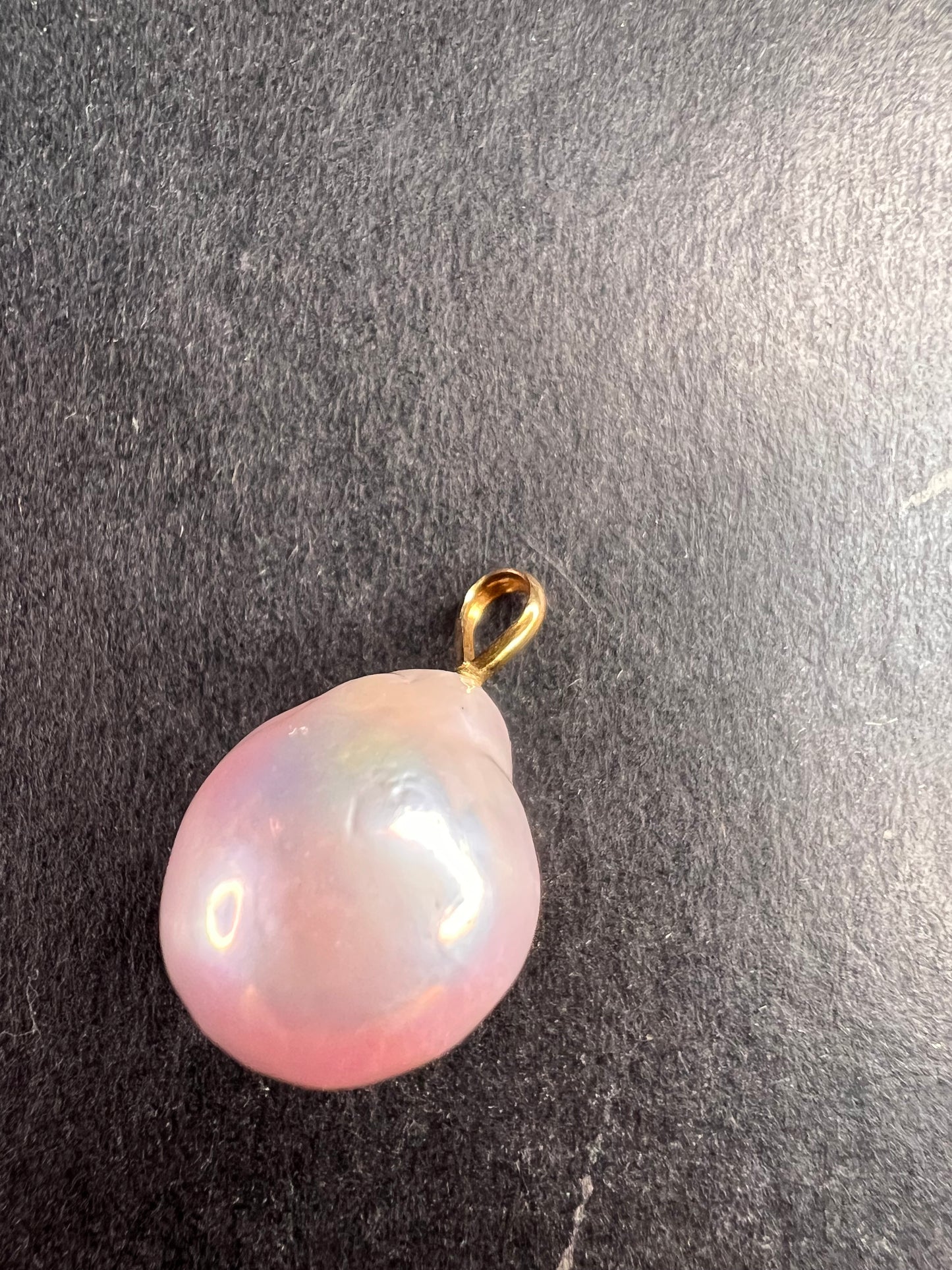 14k rose gold mauve pink baroque pearl pendant