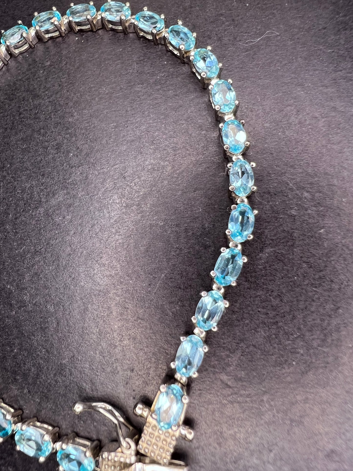 Madagascar Paraiba Apatite Tennis Bracelet in Platinum Over Sterling Silver (7.25 In) 7.15 ctw