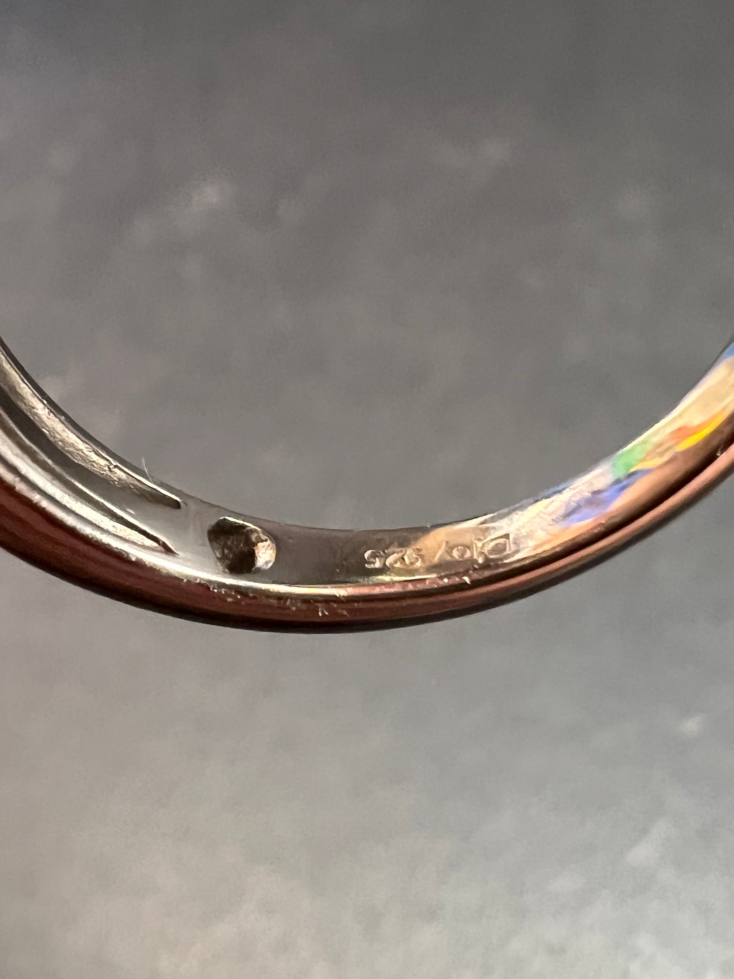 NEW Elite Shungite and zircon halo ring in vermeil and rhodium over sterling silver size 8