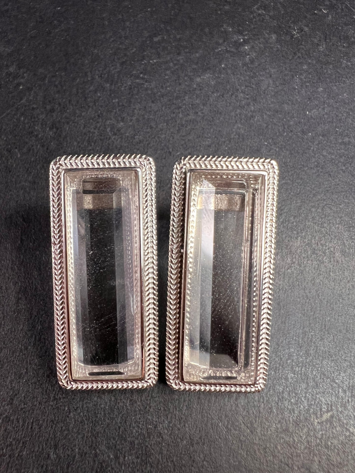 NEW clear quartz gemstone sterling silver earrings