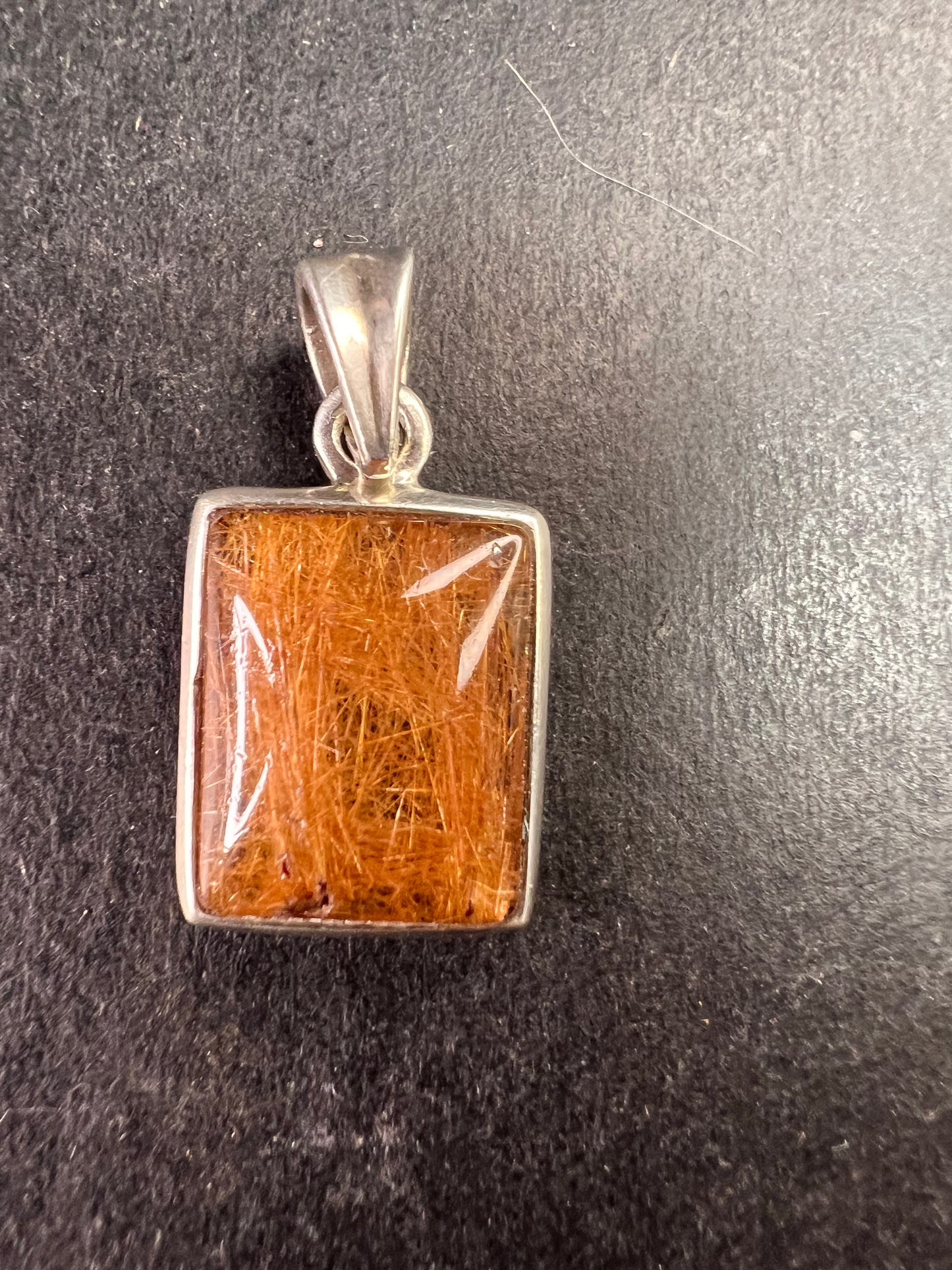 Vintage Nature Company Copper Rutilated Quartz Pendant 925 Sterling Silver
