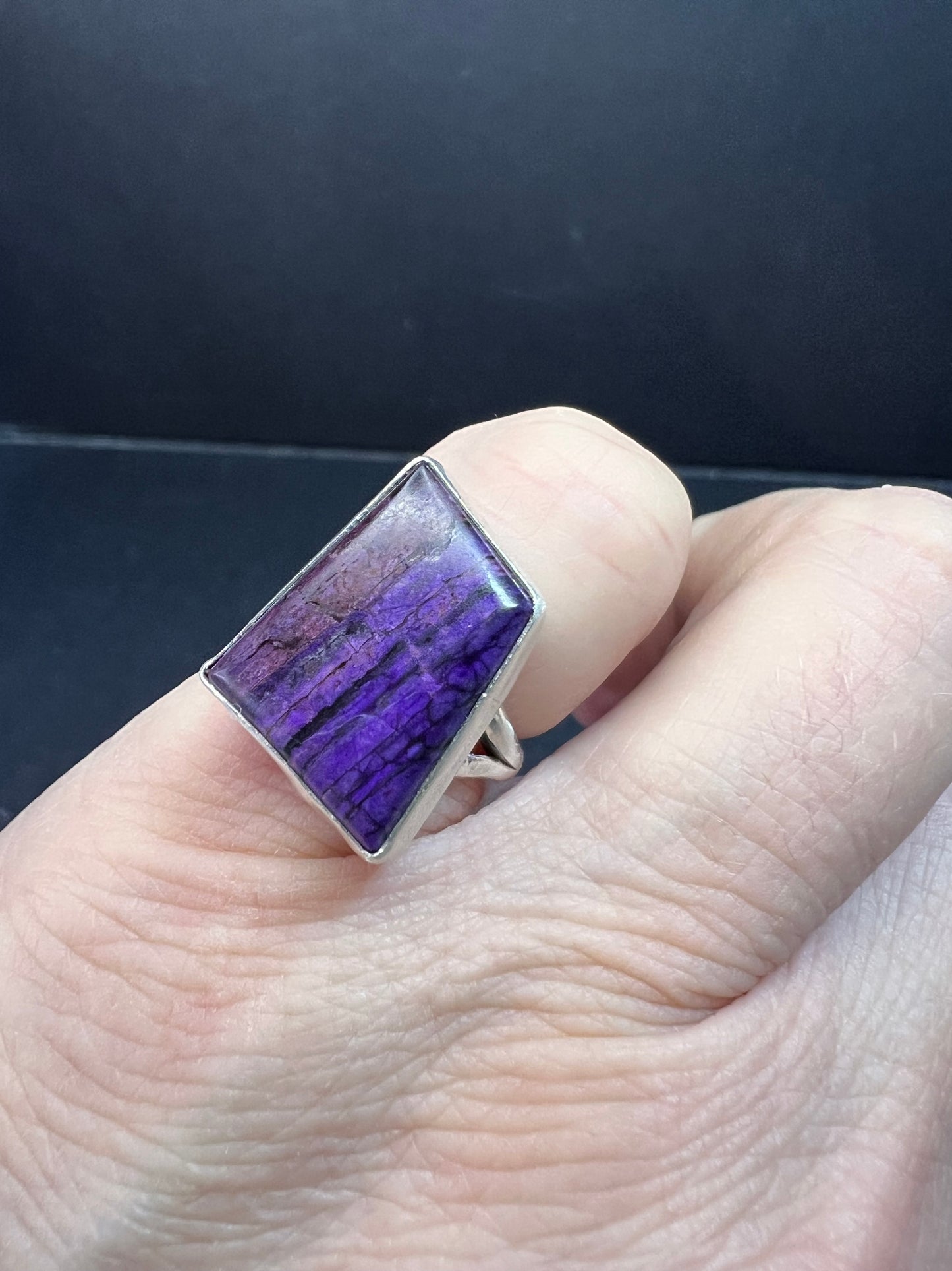 Vintage sugilite sterling silver ring size 5