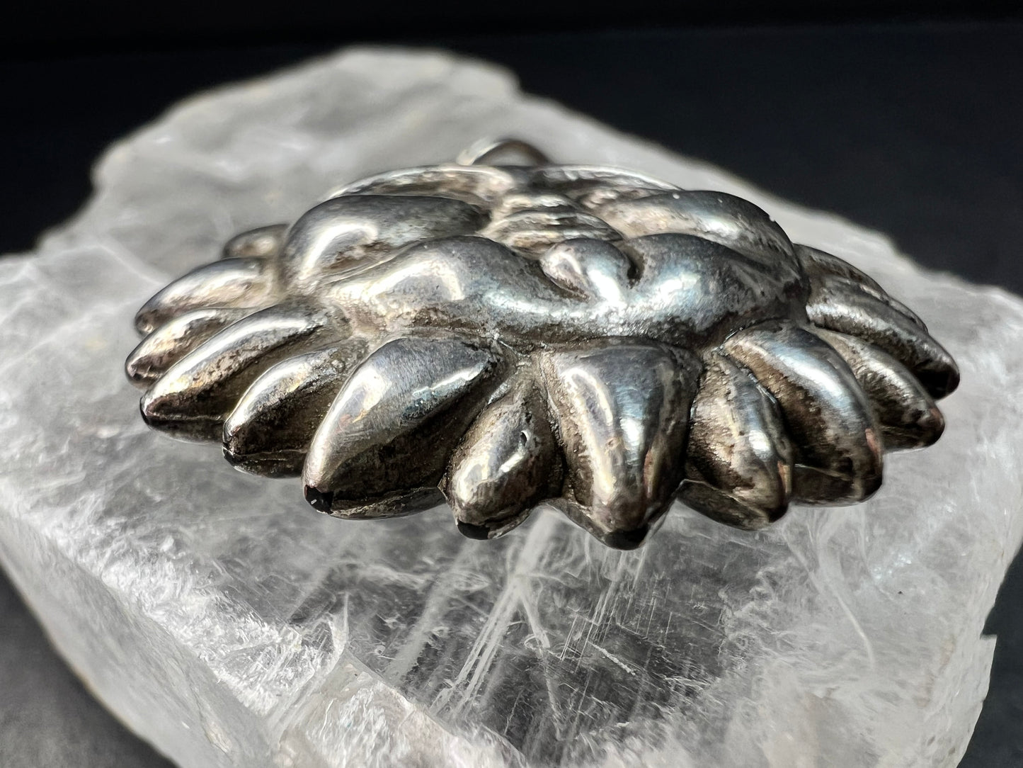 Vintage Sun Face Pendant Silver Tone Celestial Costume Jewelry Charm