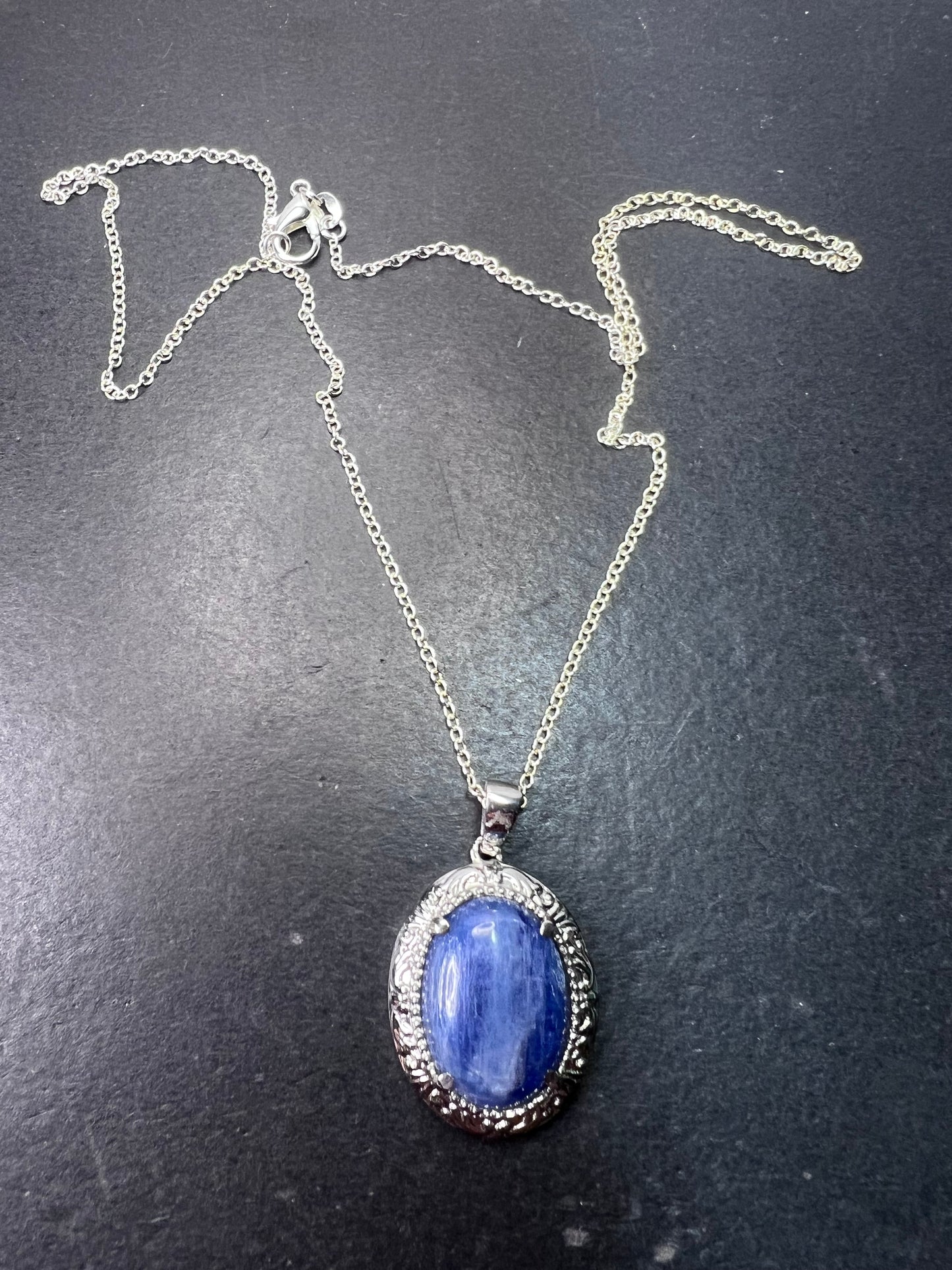 Kyanite stainless steel pendant