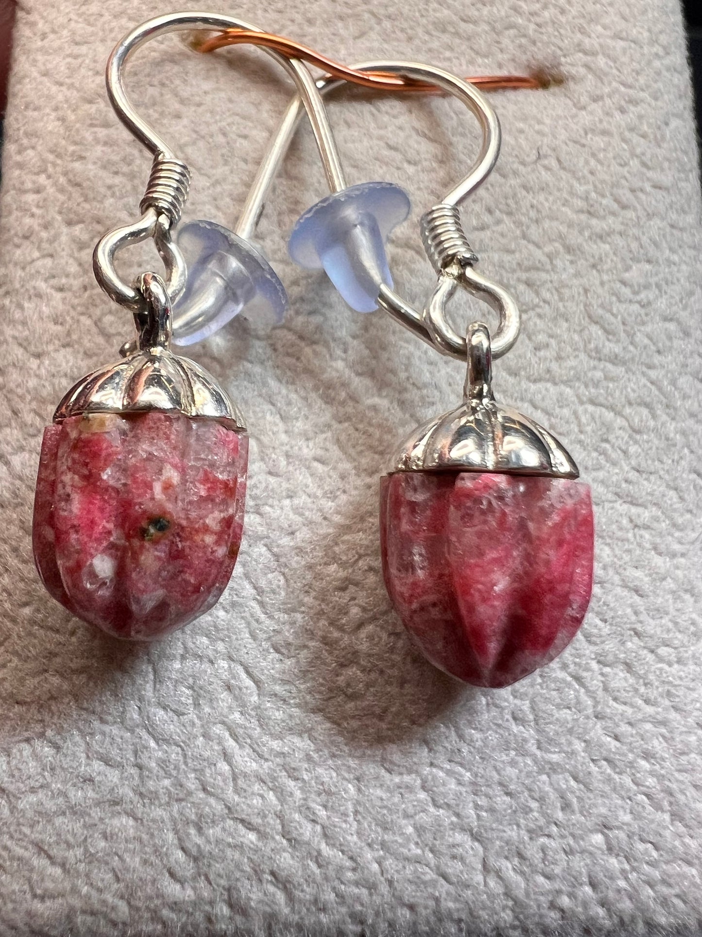 NEW Norwegian thulite sterling silver earrings