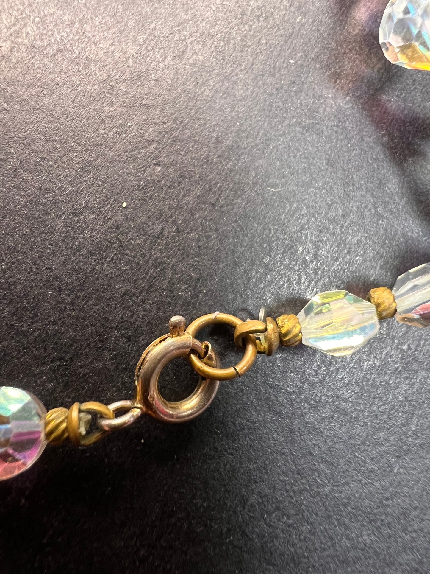 Vintage Aurora Borealis crystal beaded necklace