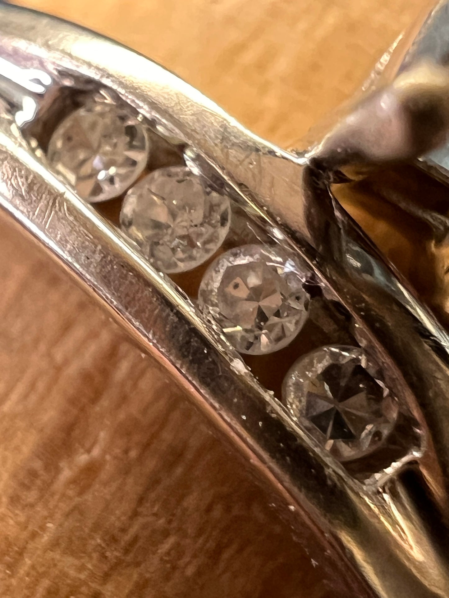 14k white gold Samuel Aaron trillion cut aquamarine and diamond ring size 6.5