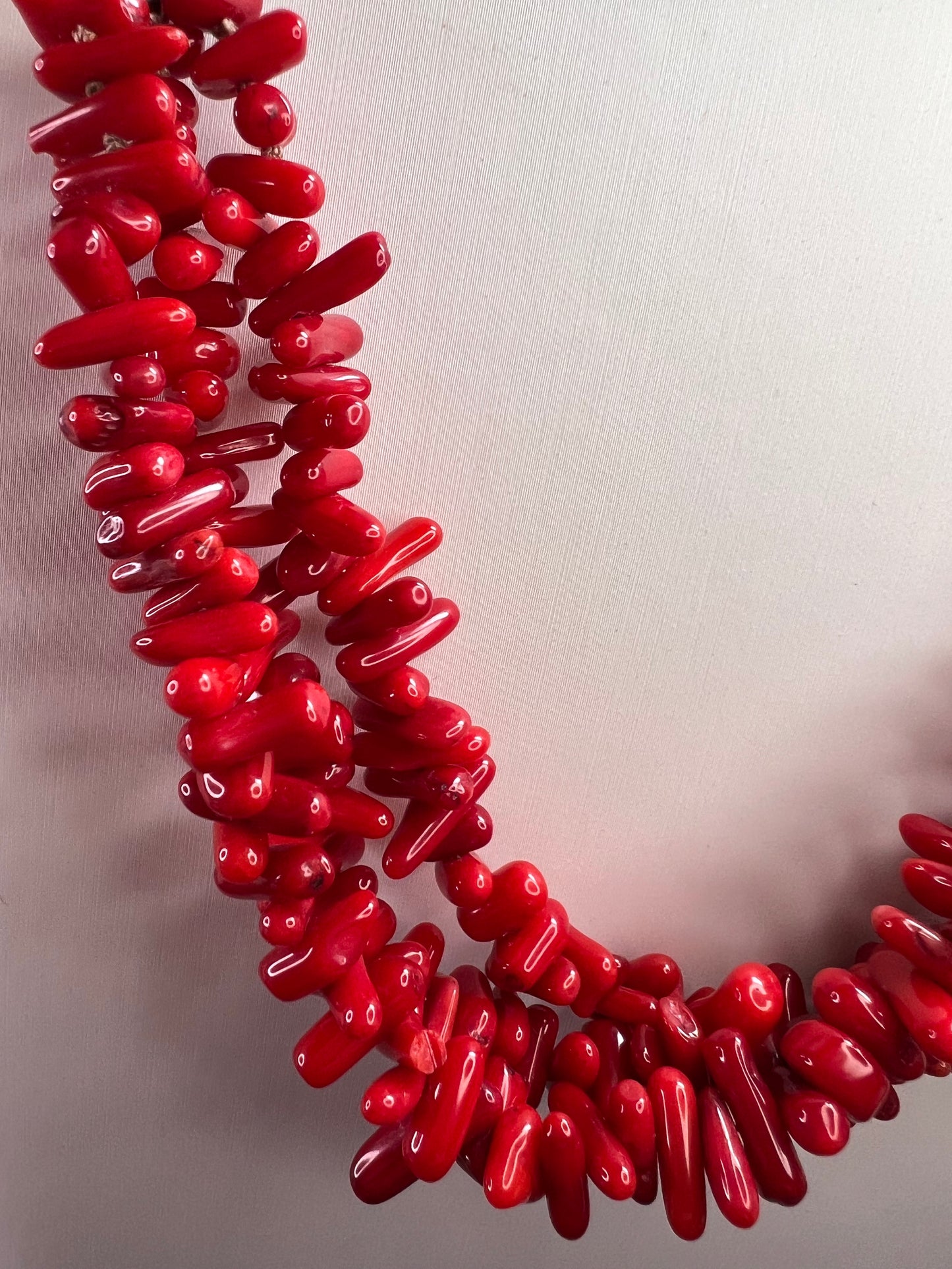 NEW Bamboo coral multi stone sterling silver necklace