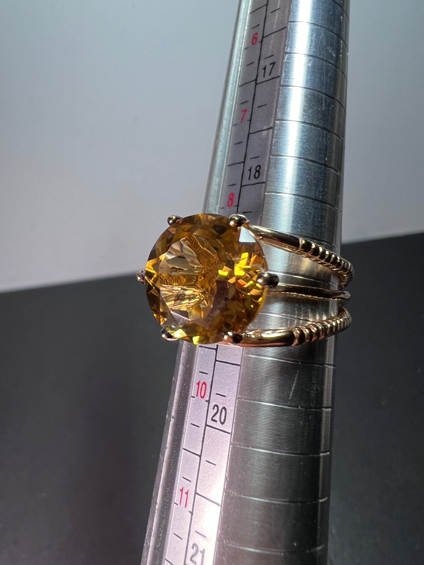 Golden spinel vermeil ring size 9