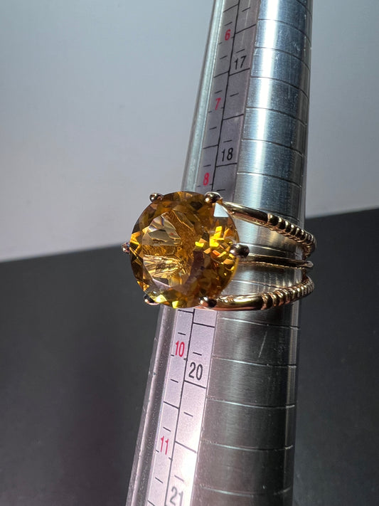 Golden spinel vermeil ring size 9