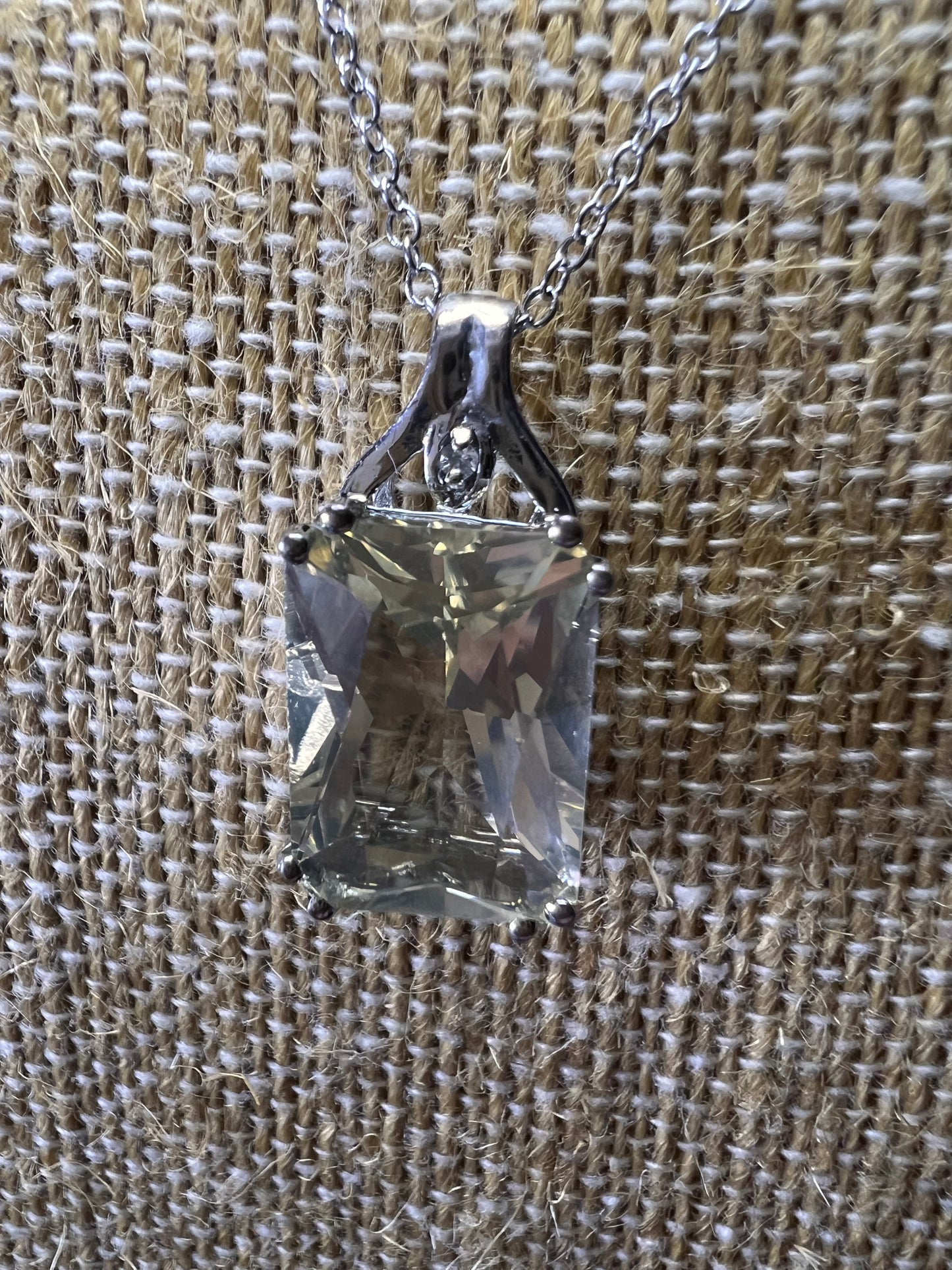 Yellow labradorite pendant necklace in sterling silver with chain