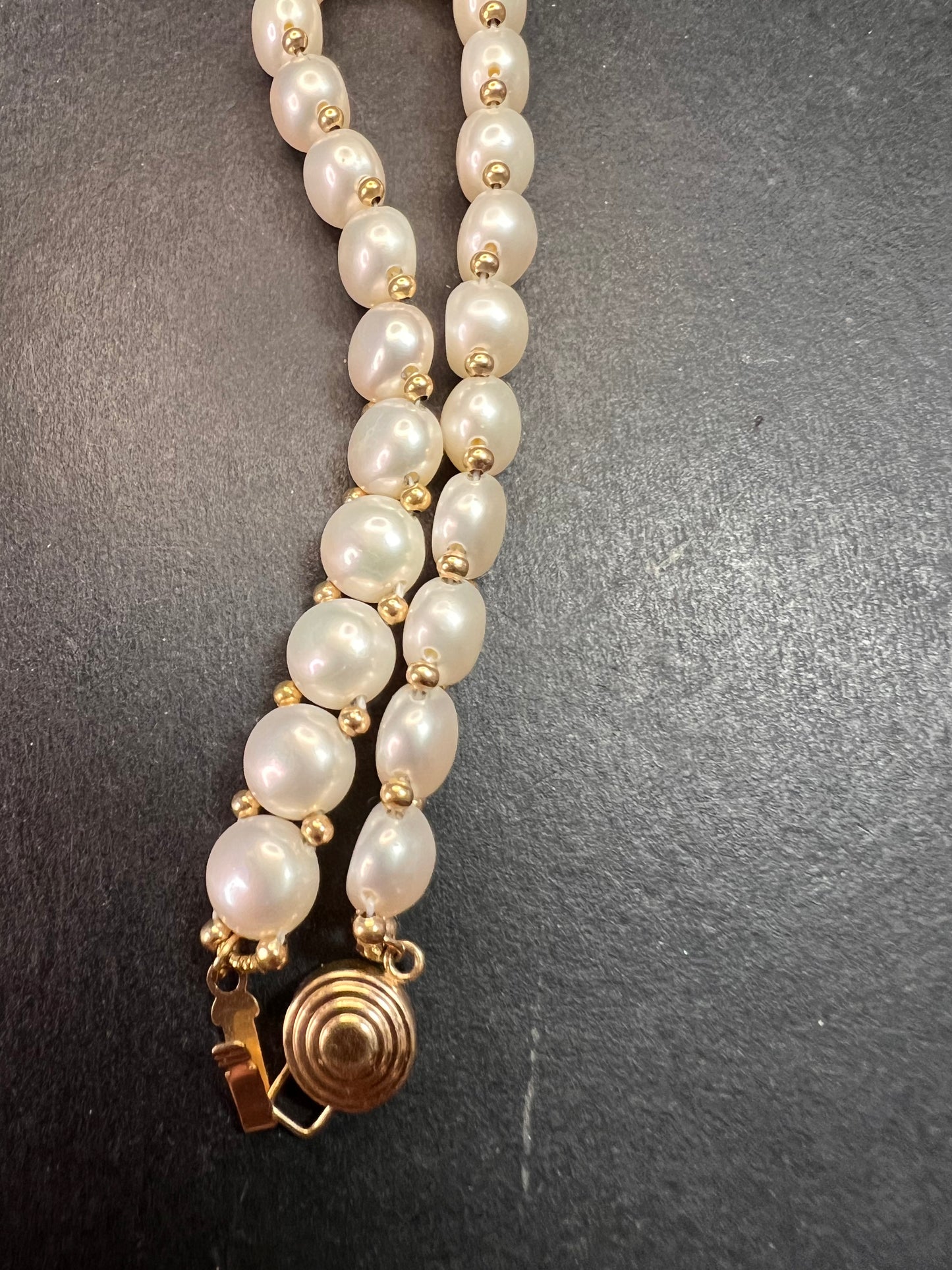 Vintage 14k gold freshwater pearl bracelet