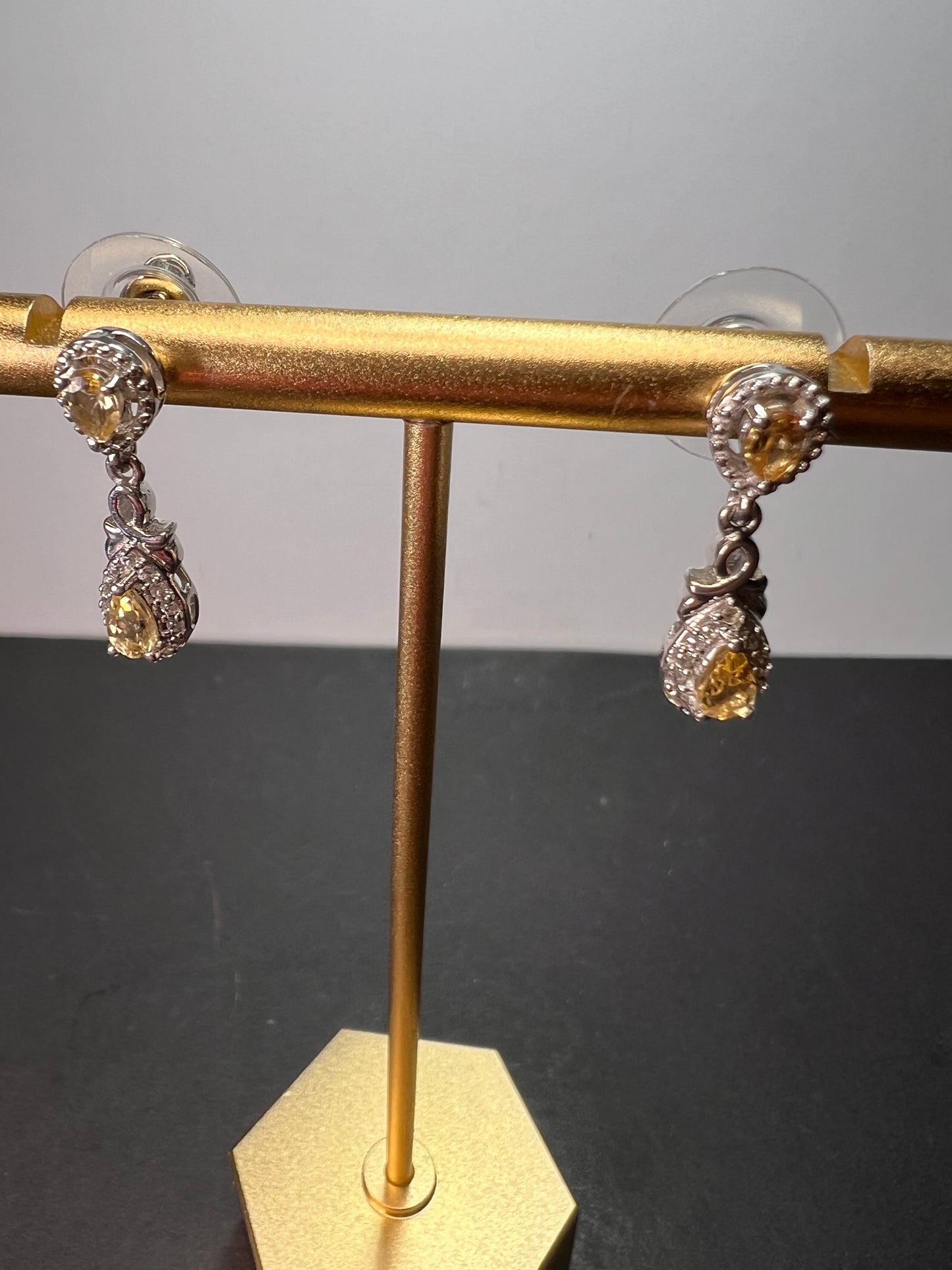 Golden imperial topaz sterling silver teardrop earrings