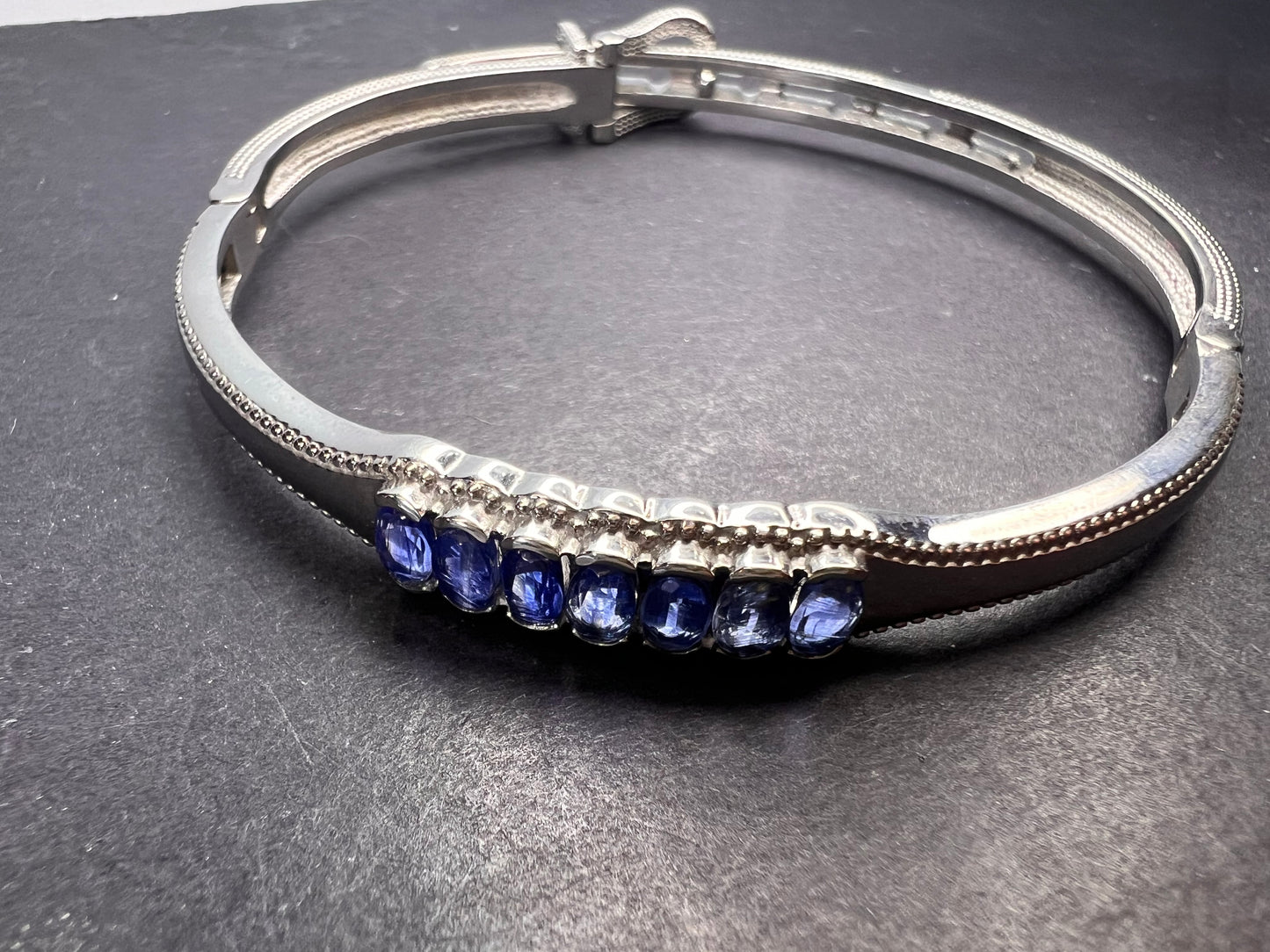 Kashmir kyanite bangle bracelet in stainless steel *NEW*