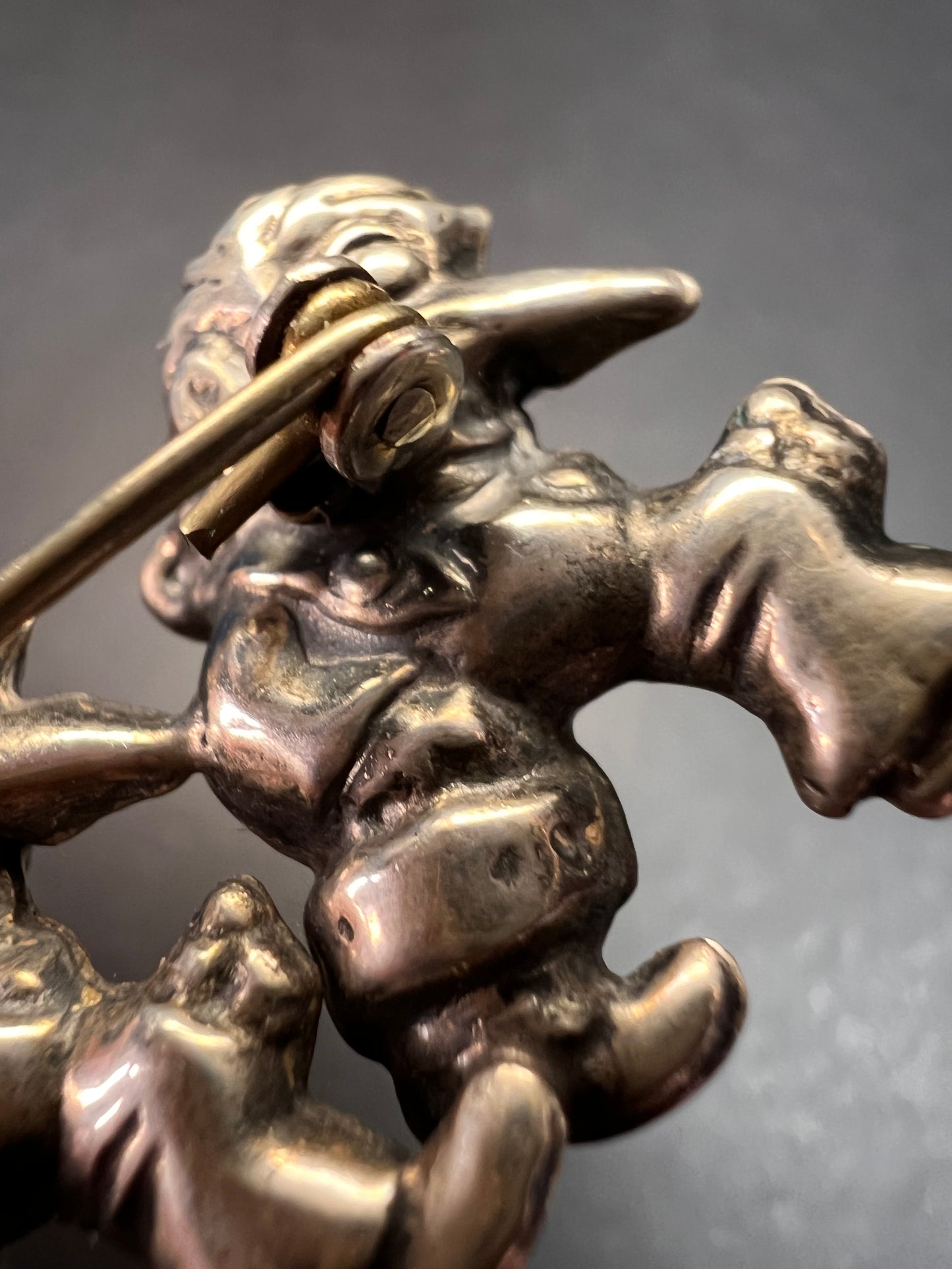 Rare vintage sterling silver Norwegian Norge troll brooch