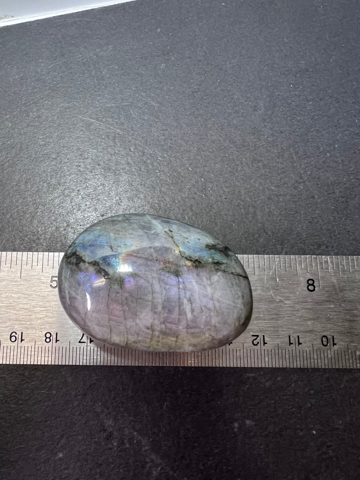 Labradorite with pink and purple rainbow flash