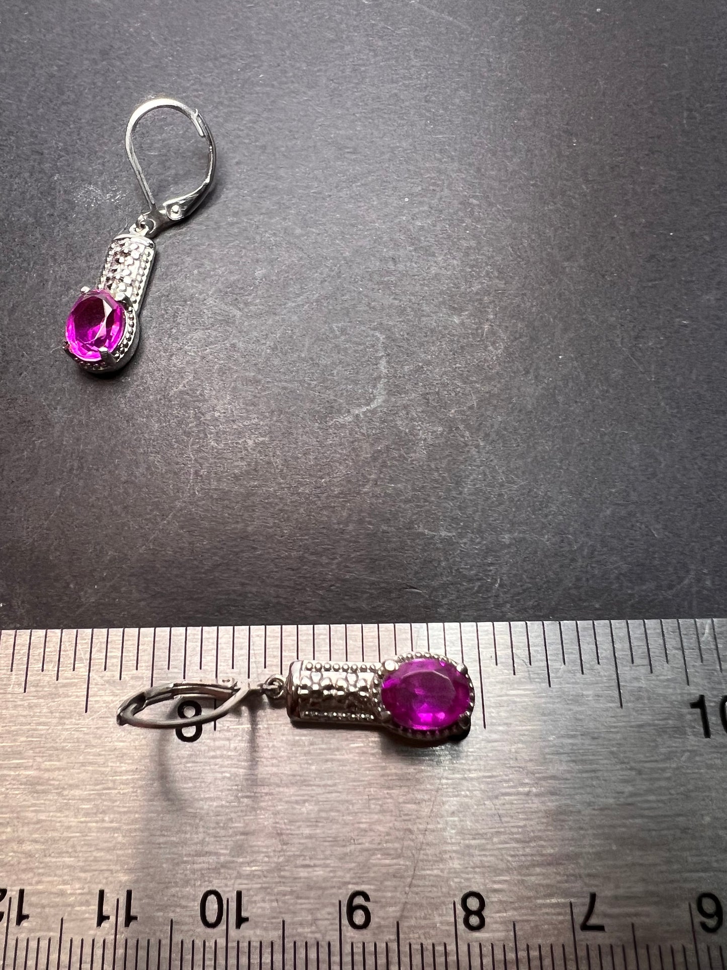 Radiant orchid quartz dangle earrings in stainless steel *NEW*