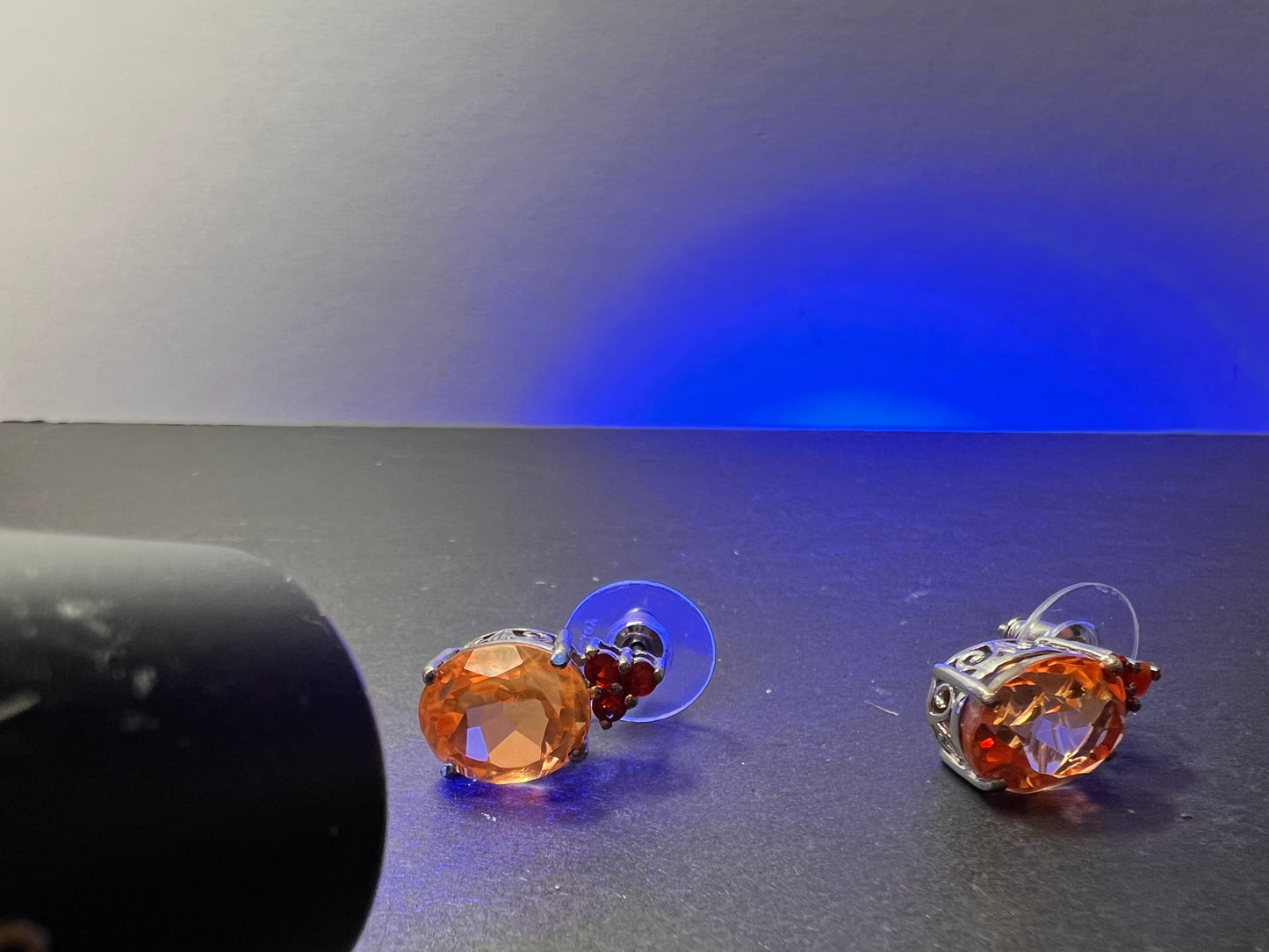 Tangerine quartz and fire opal sterling silver earrings